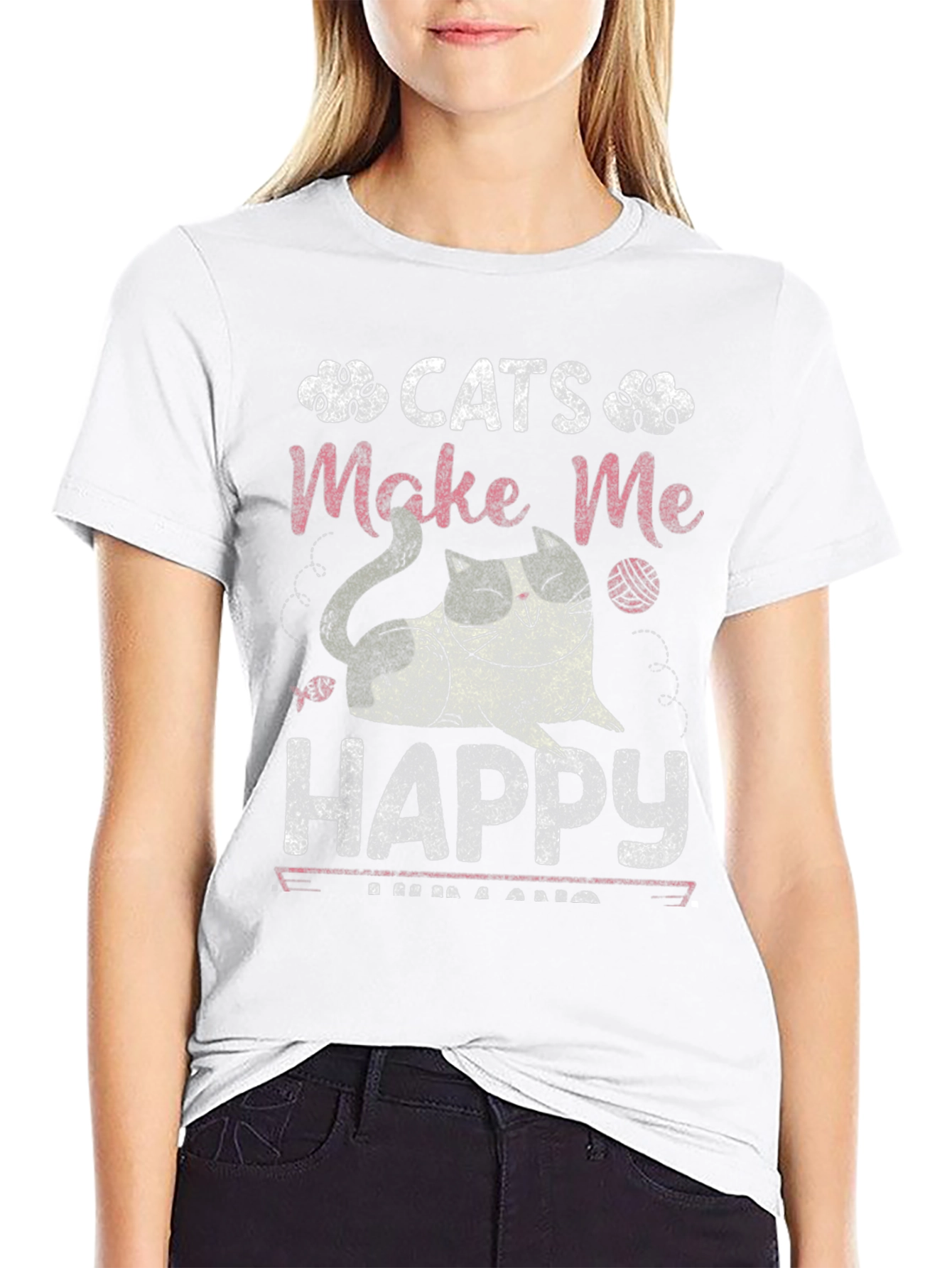 Cats Make Me Happy Graphic Tee