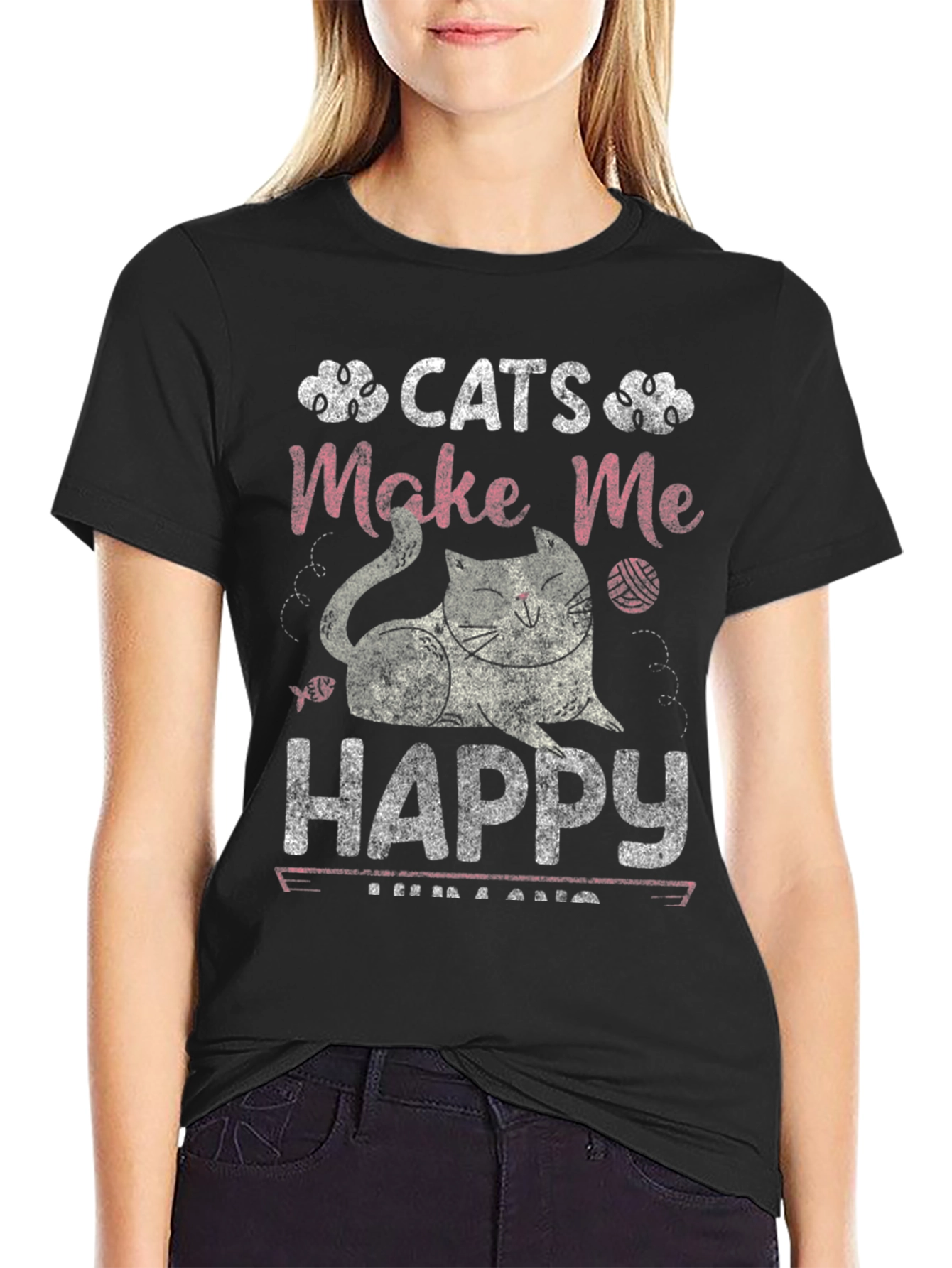 Cats Make Me Happy Graphic Tee