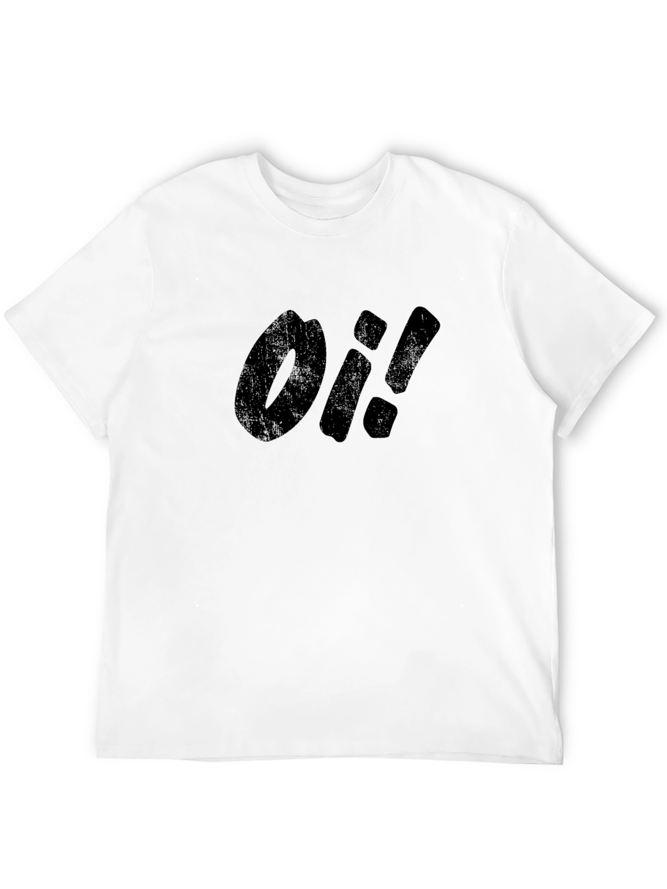 Oi! Graphic Tee - Black Cotton Casual T-Shirt