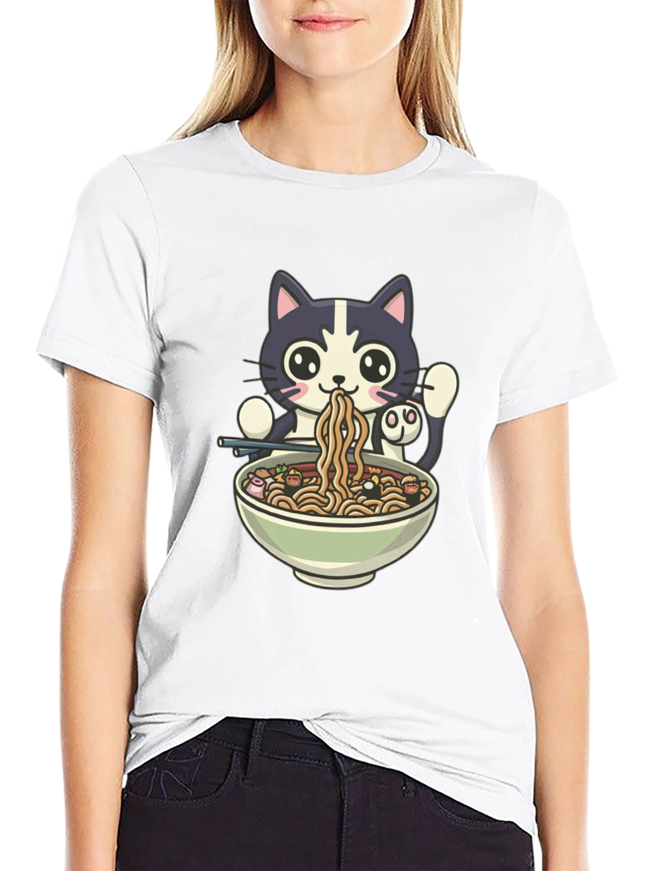 Cat Ramen T-Shirt - Cute Anime Style Tee
