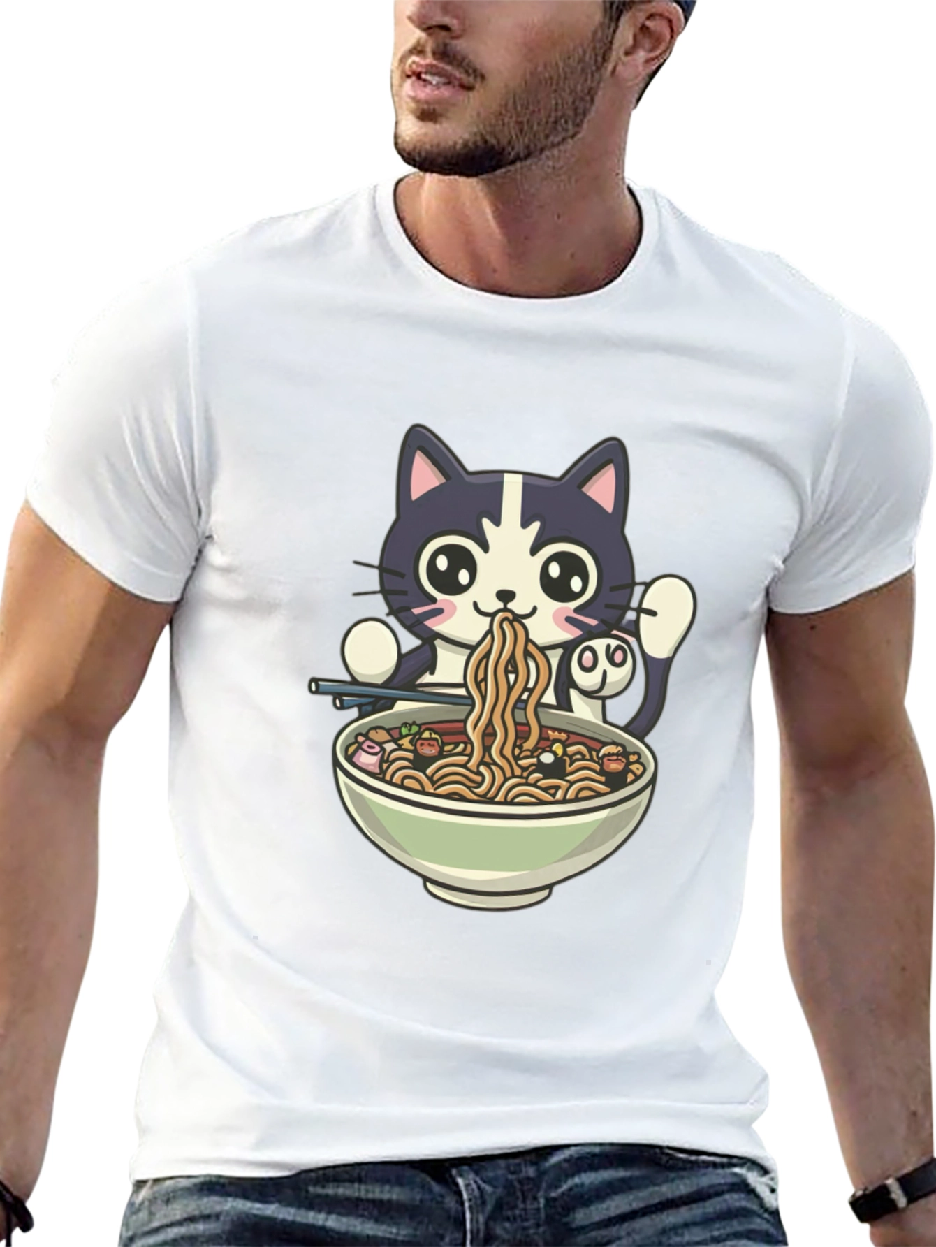 Cat Ramen T-Shirt - Cute Anime Style Tee