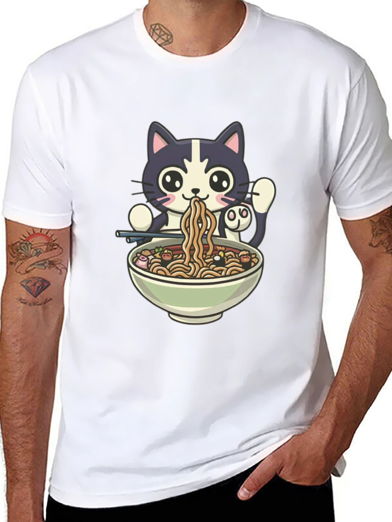 Cat Ramen T-Shirt - Cute Anime Style Tee