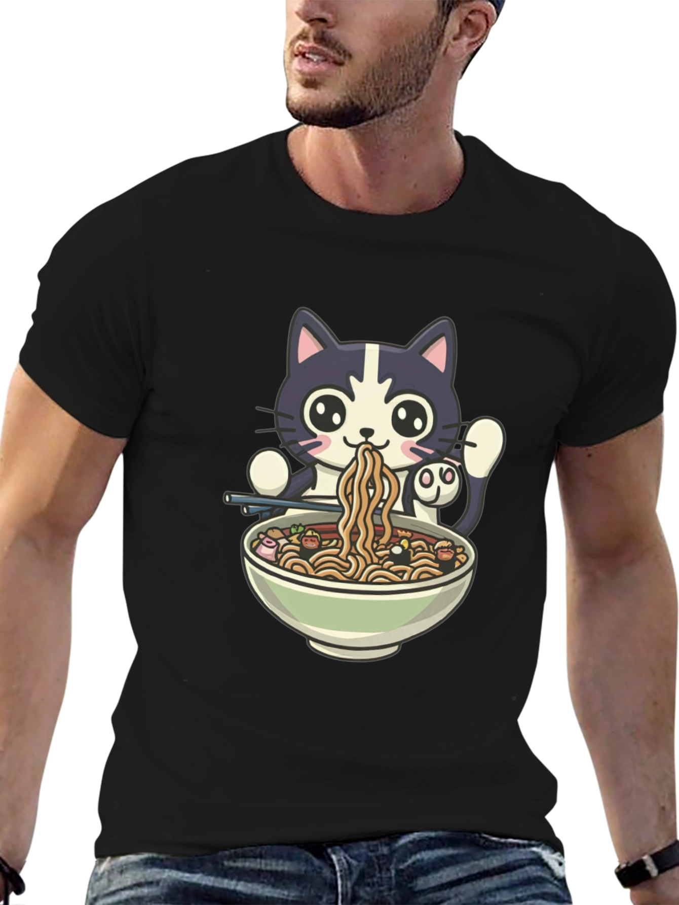 Cat Ramen T-Shirt - Cute Anime Style Tee