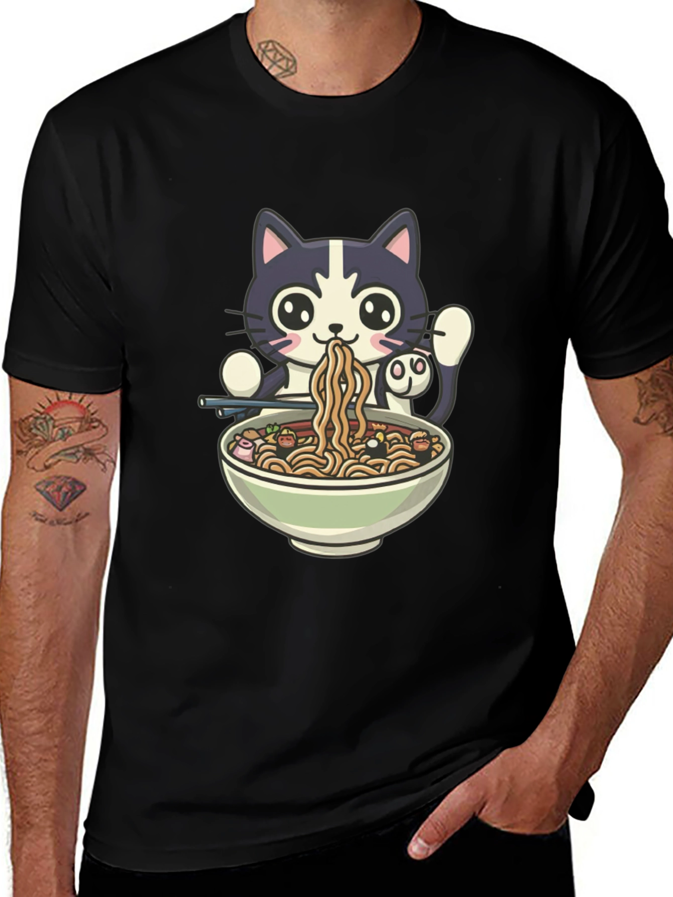 Cat Ramen T-Shirt - Cute Anime Style Tee