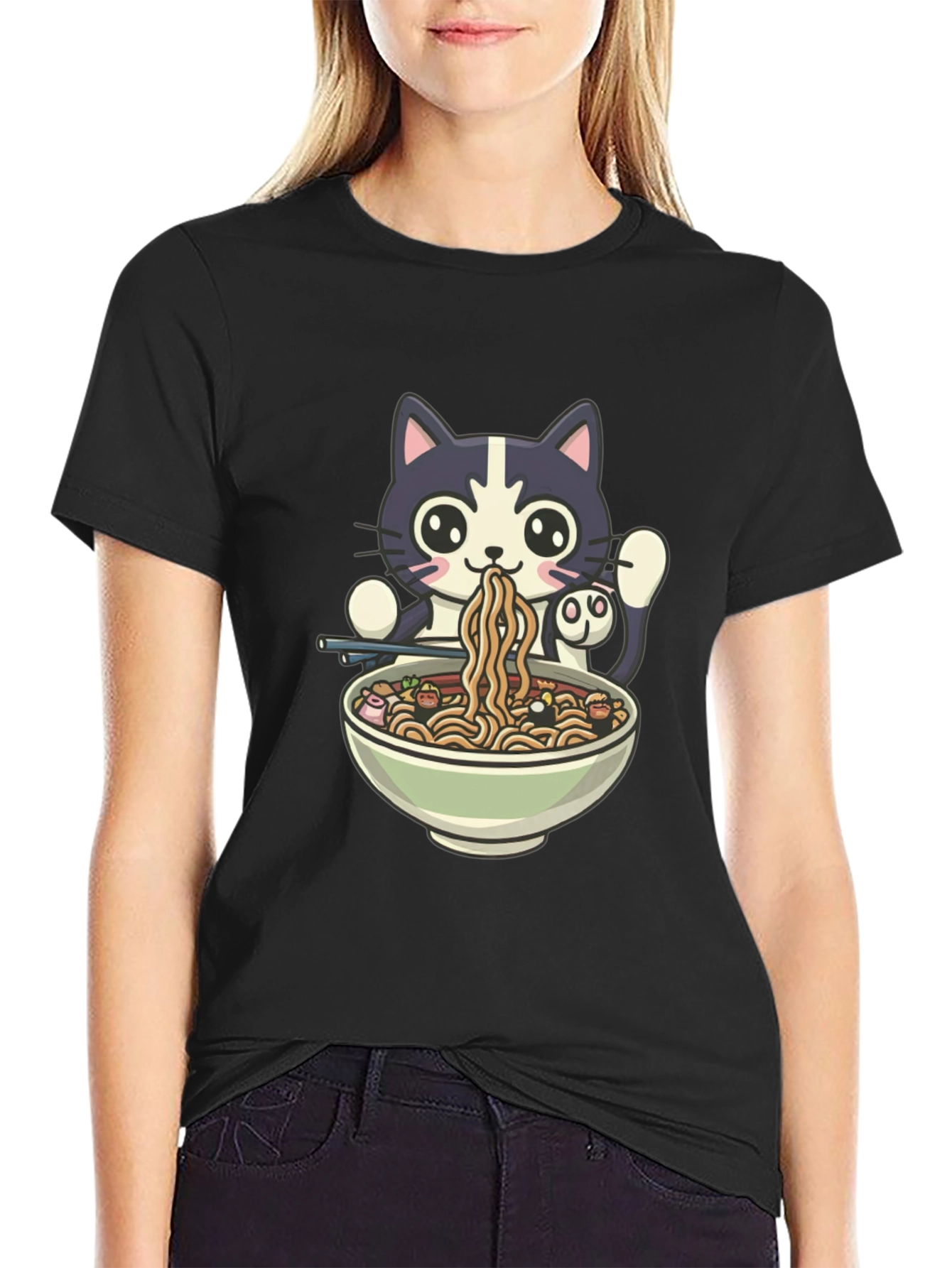 Cat Ramen T-Shirt - Cute Anime Style Tee