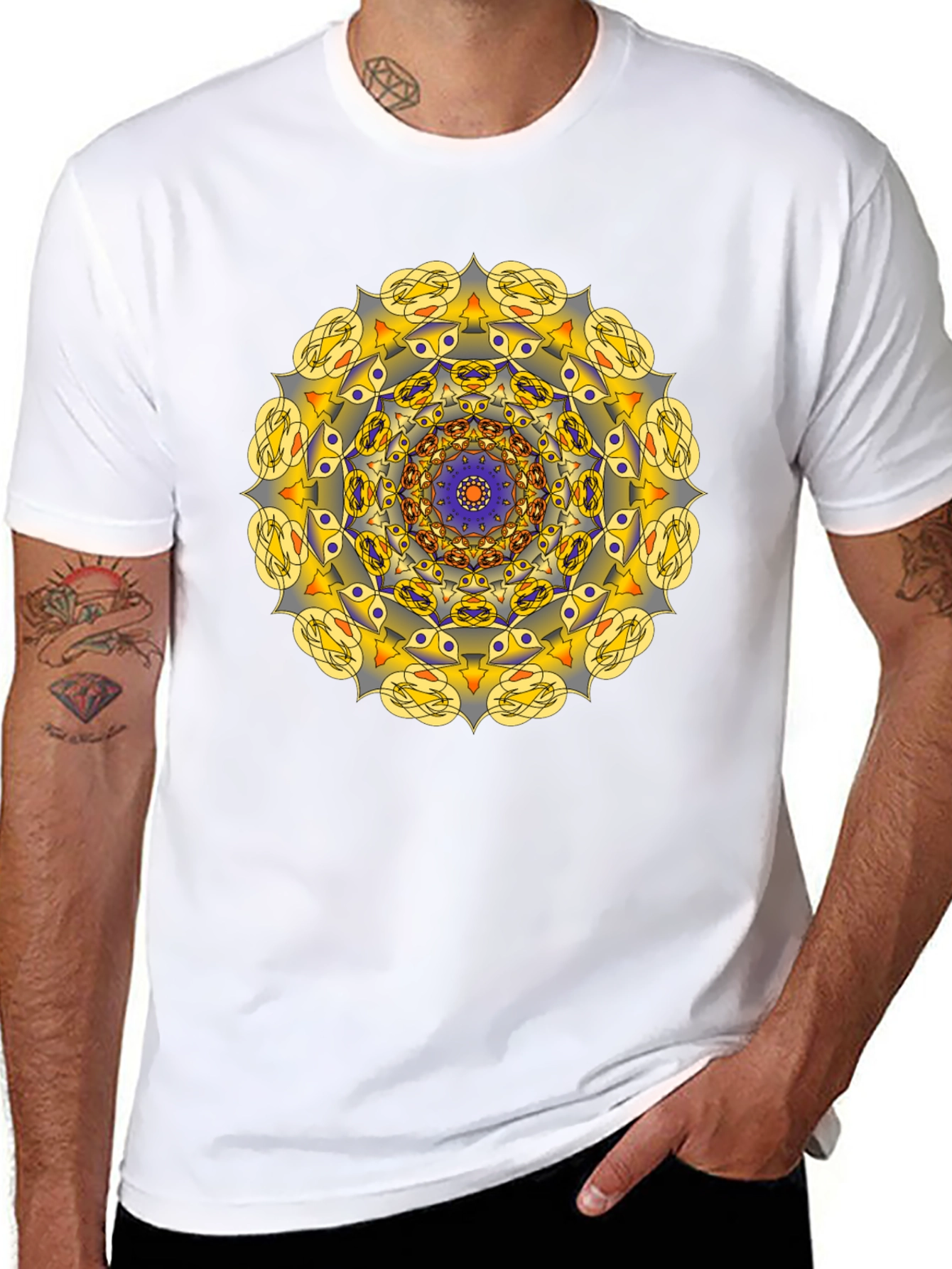 Mandala Graphic Print Black T-Shirt