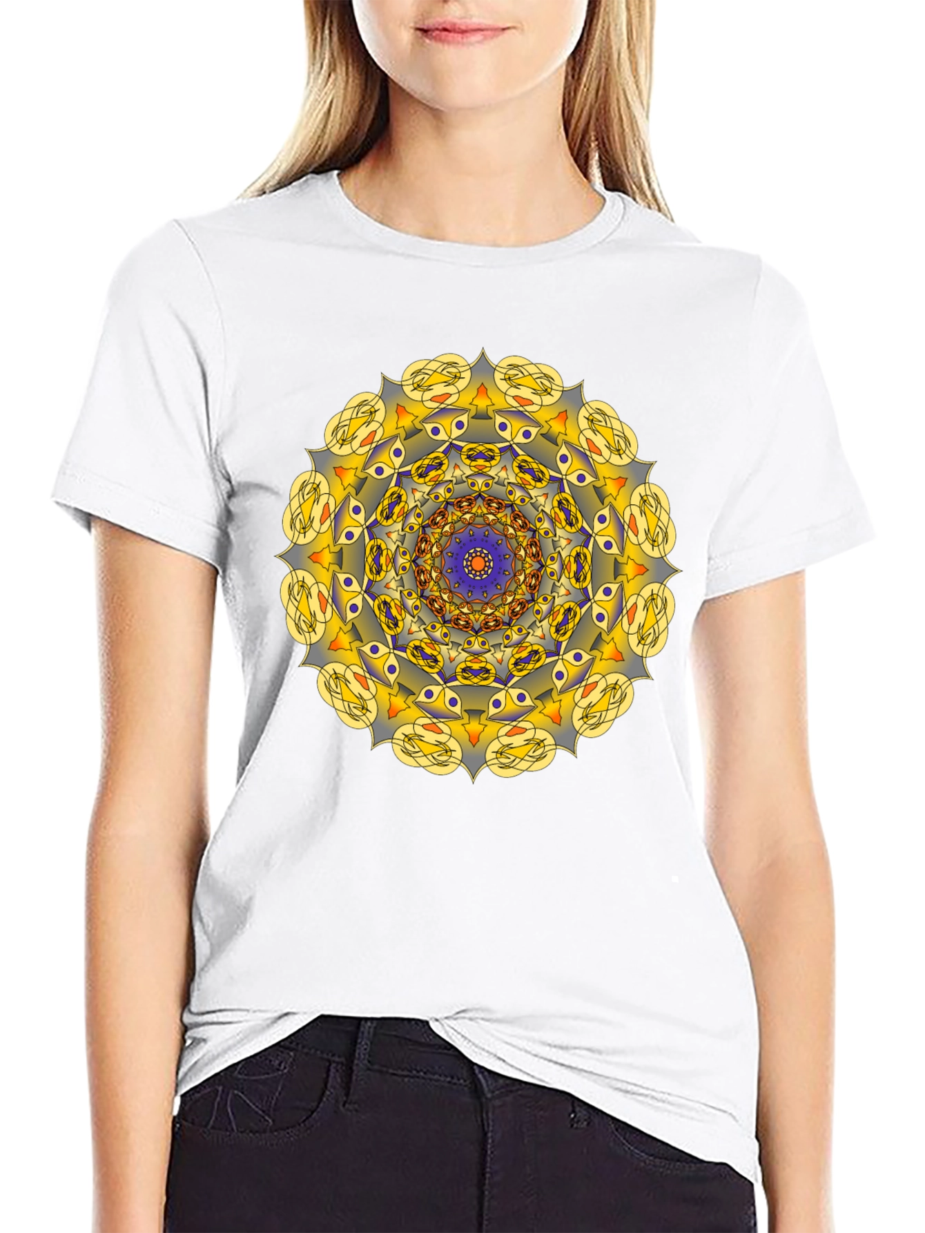 Mandala Graphic Print Black T-Shirt