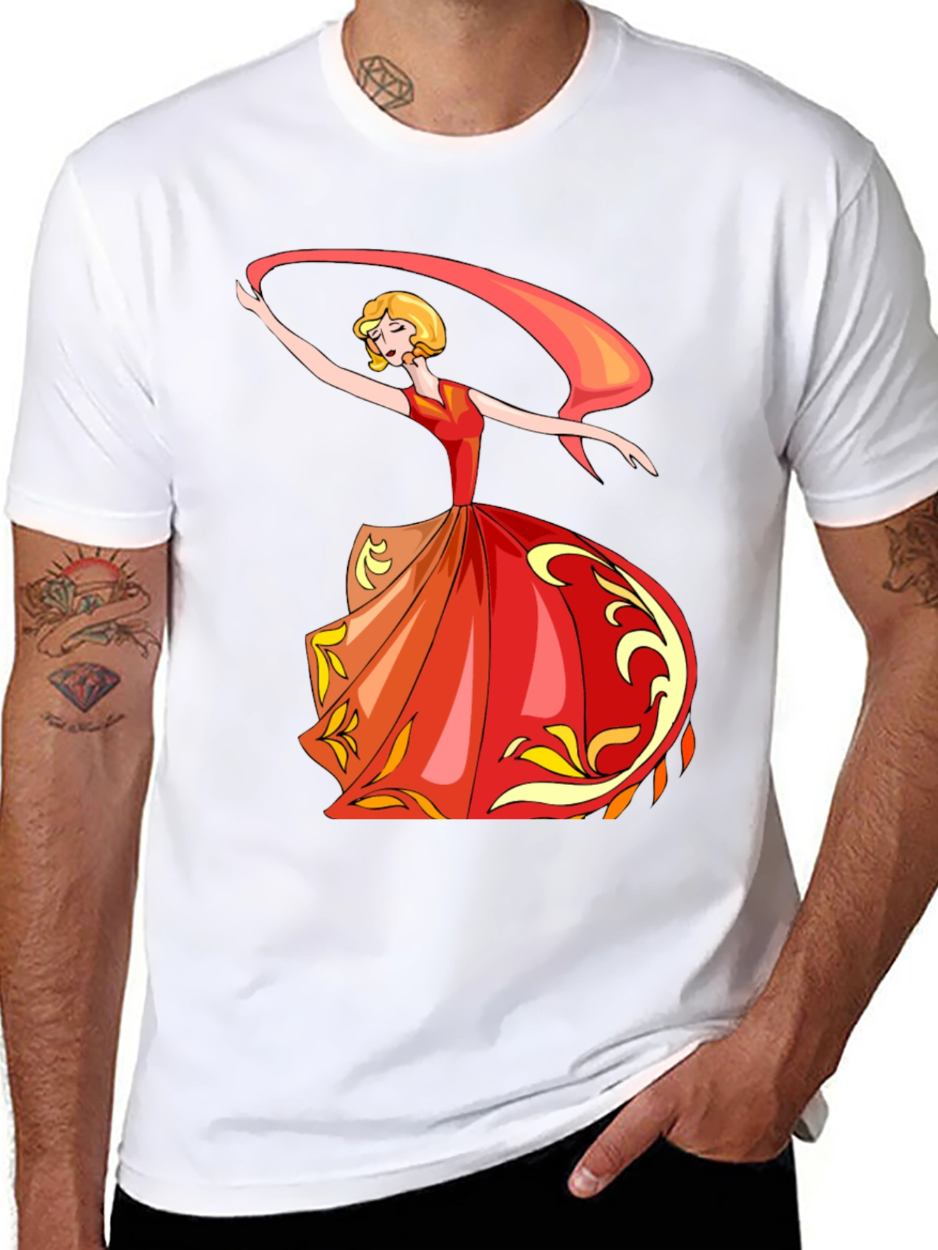 Elegant Dancer Graphic Black Tee
