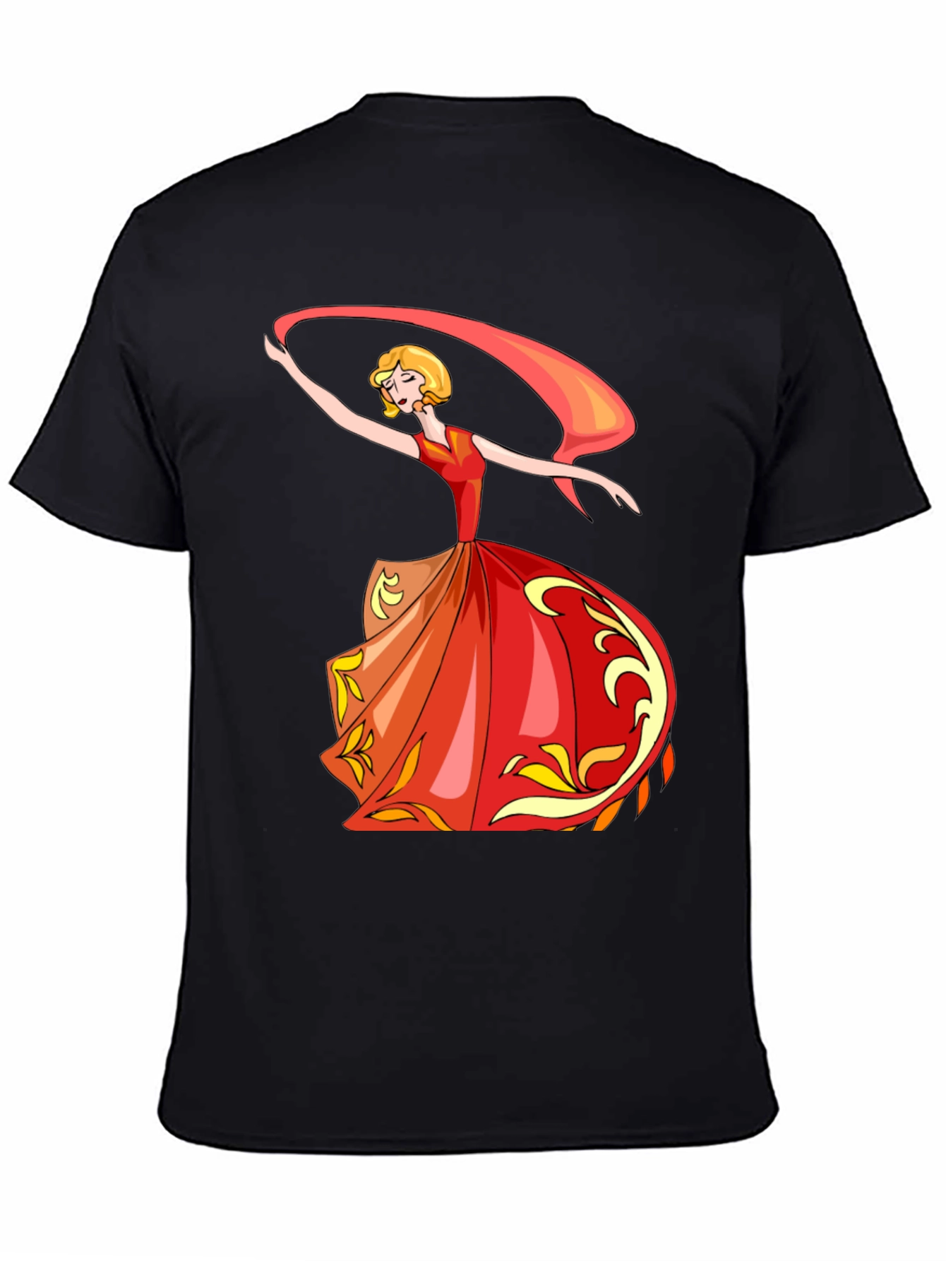 Elegant Dancer Graphic Black Tee