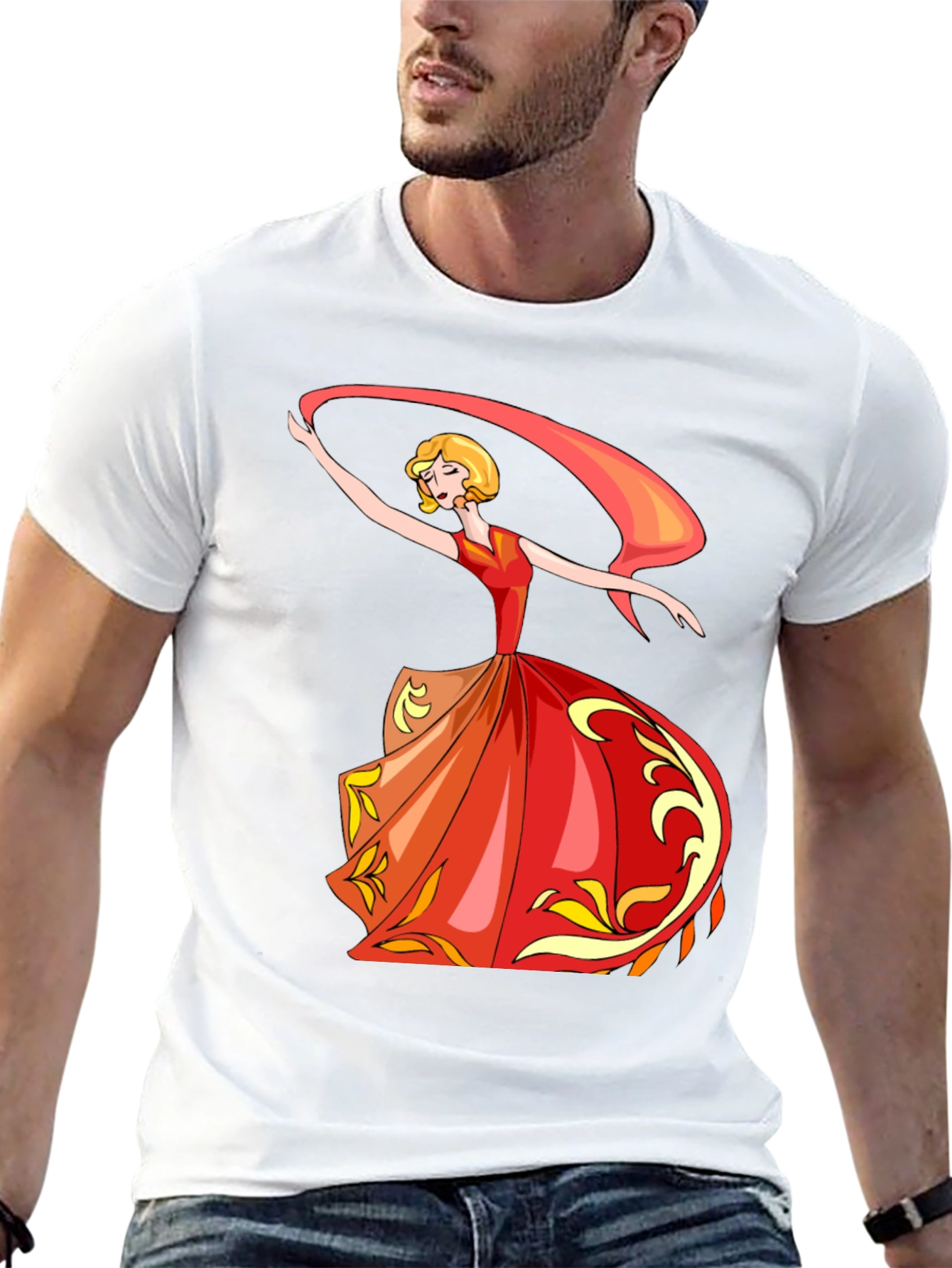 Elegant Dancer Graphic Black Tee