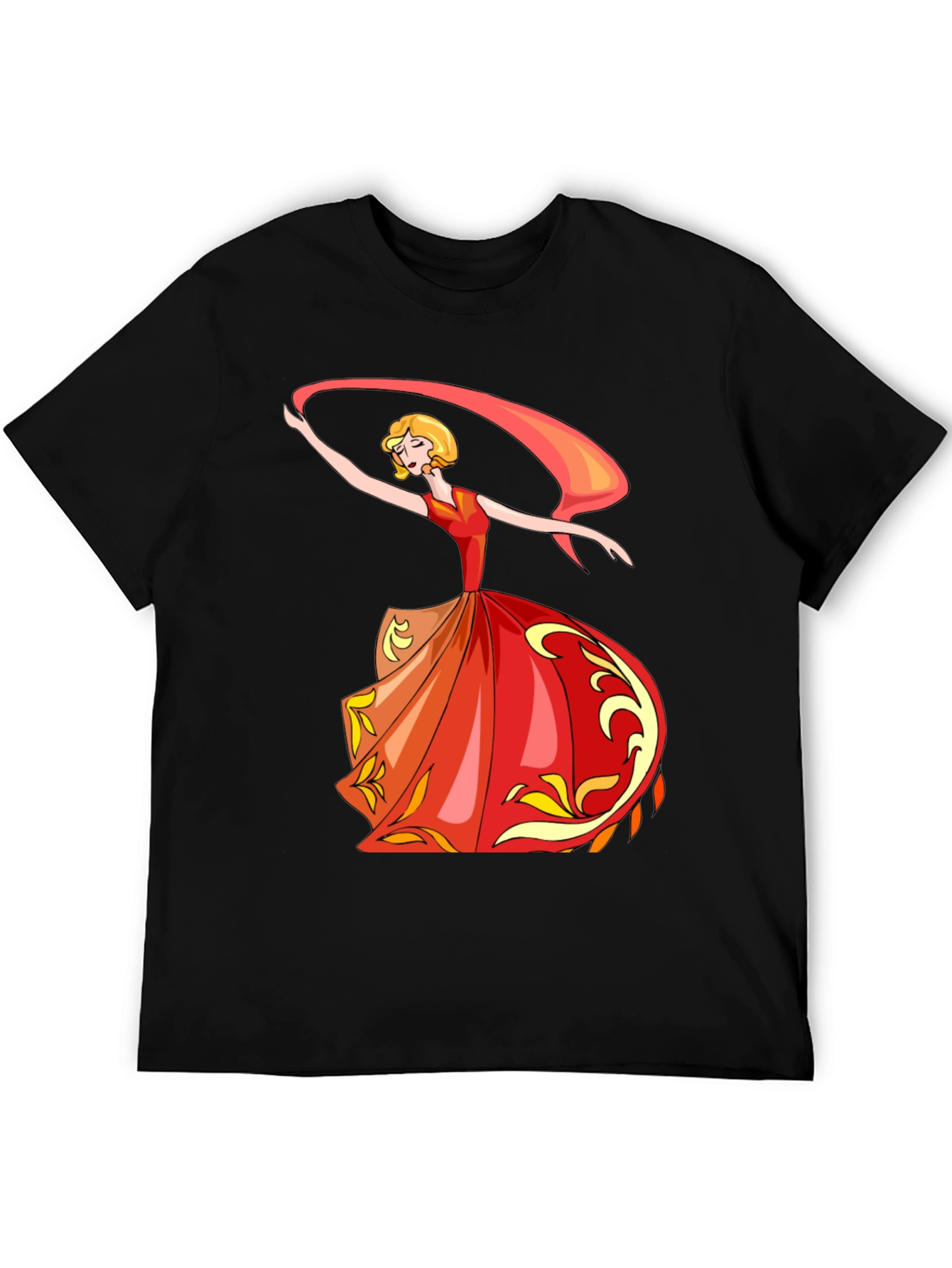 Elegant Dancer Graphic Black Tee