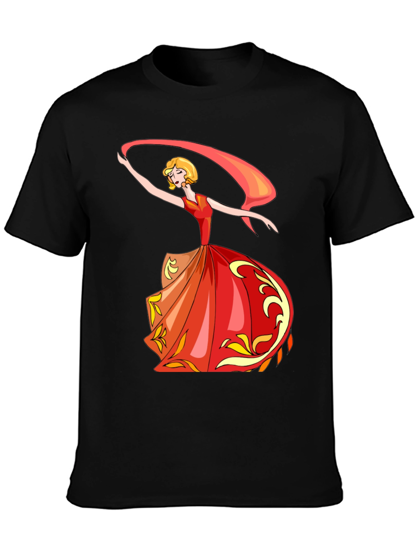 Elegant Dancer Graphic Black Tee
