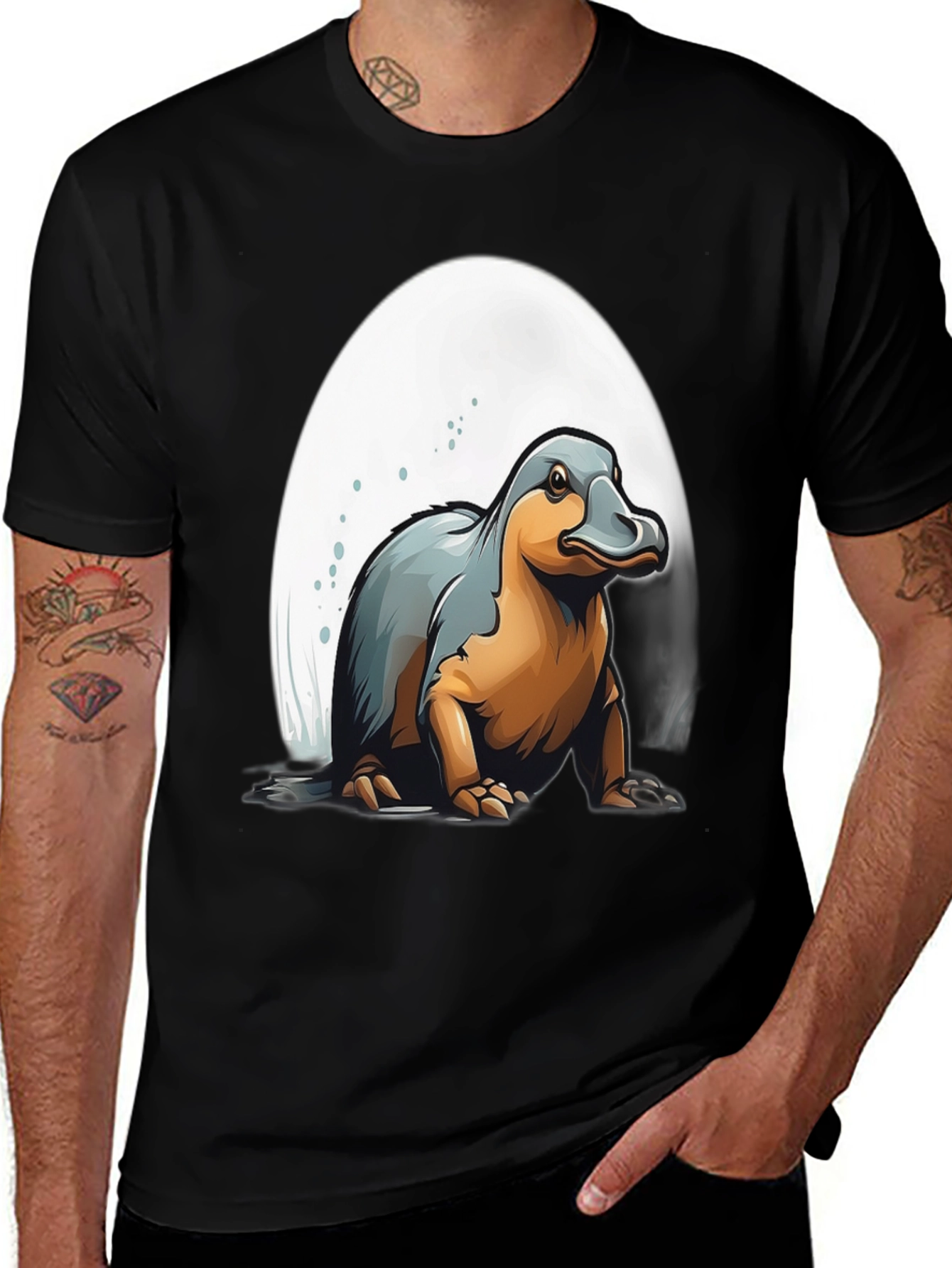 Platypus Cartoon Graphic Tee - Unique Design