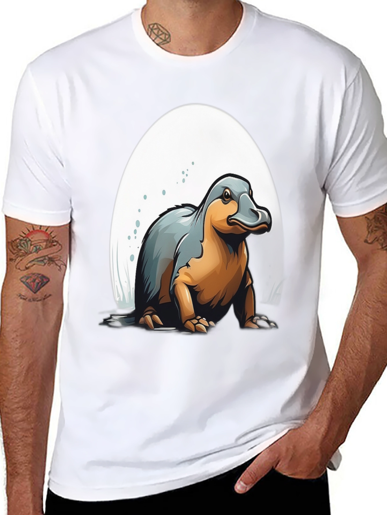 Platypus Cartoon Graphic Tee - Unique Design