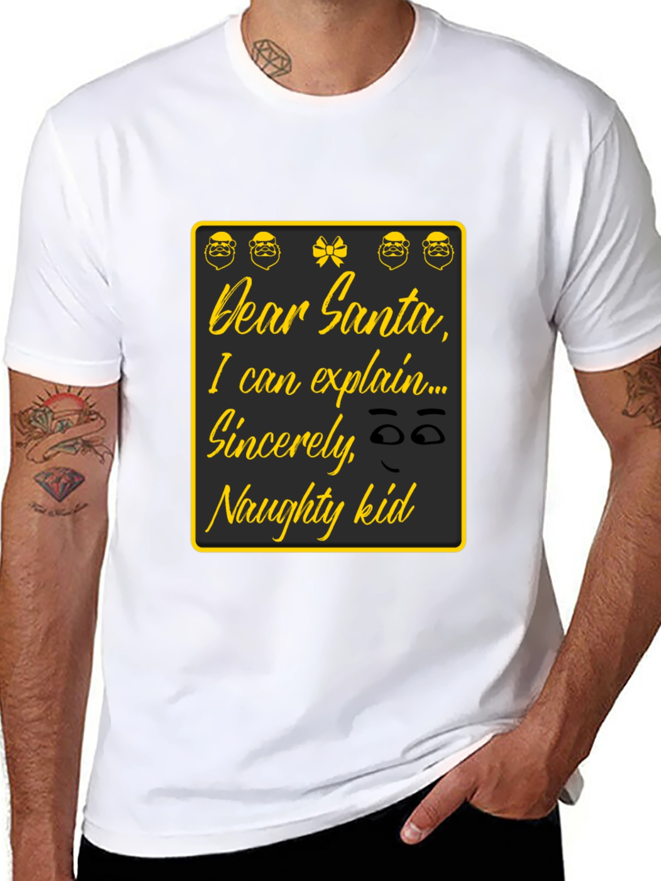 Dear Santa Naughty Kid T-Shirt - Funny Christmas Apparel