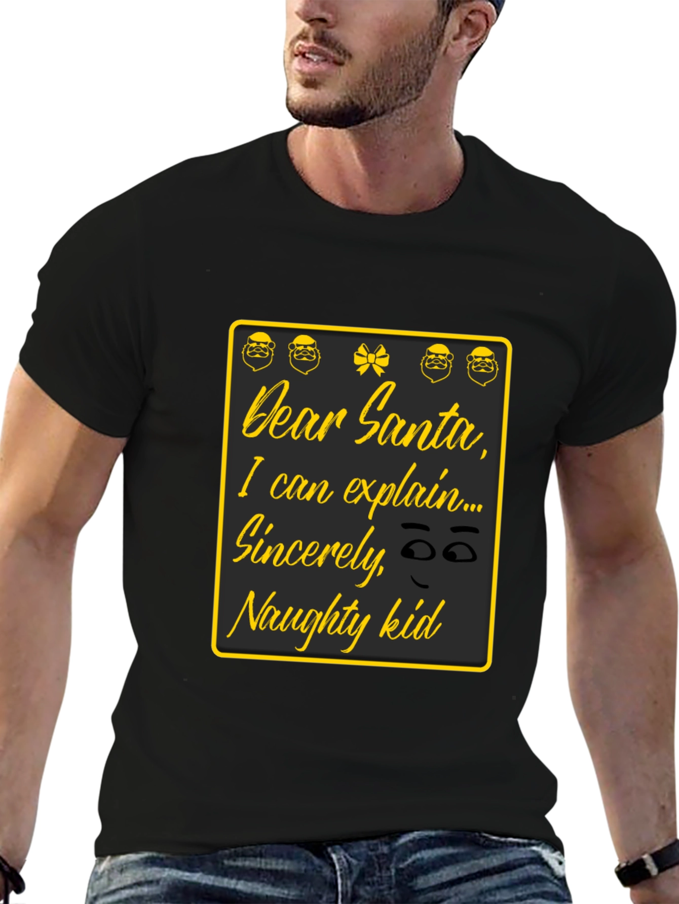 Dear Santa Naughty Kid T-Shirt - Funny Christmas Apparel