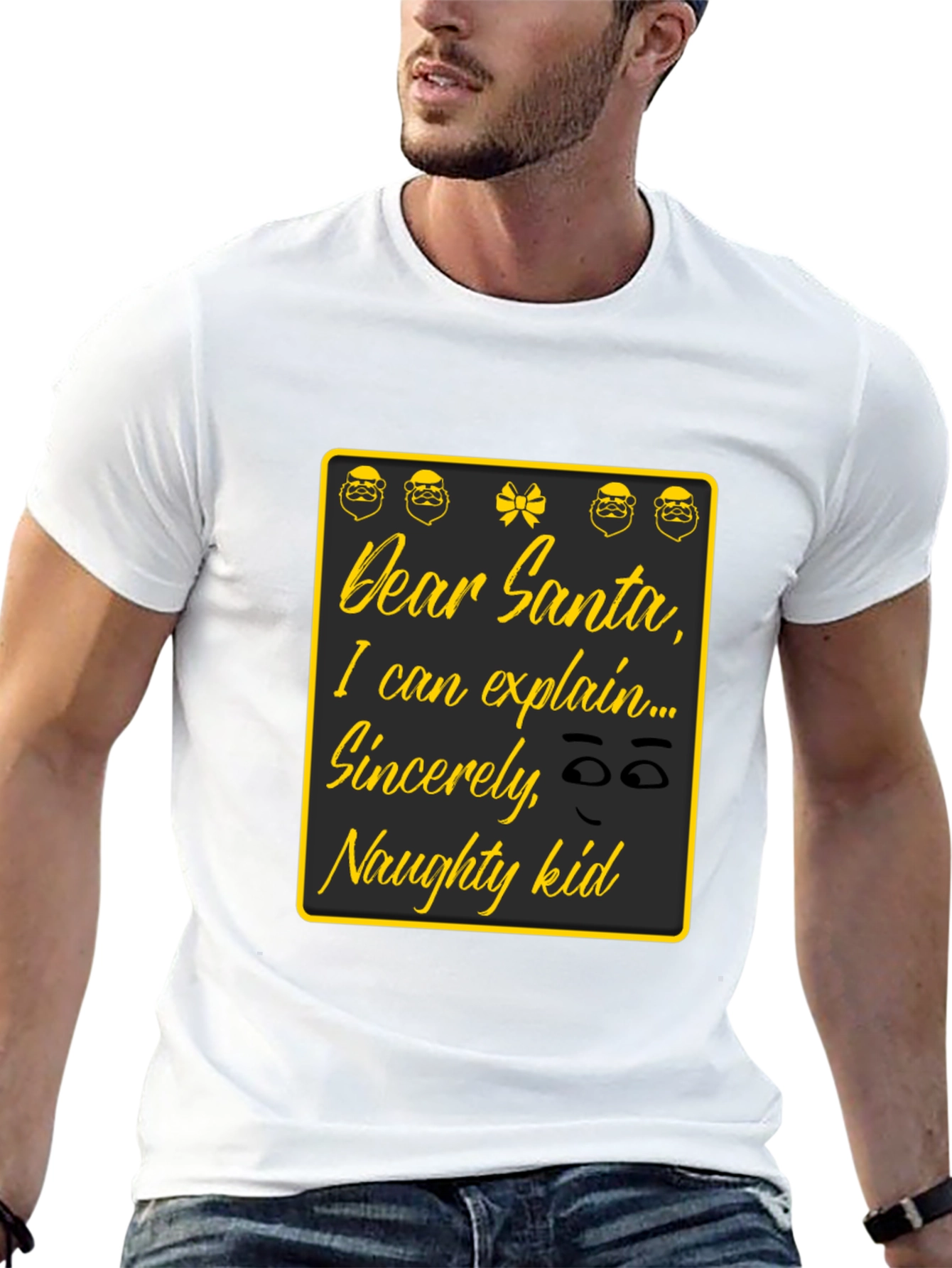 Dear Santa Naughty Kid T-Shirt - Funny Christmas Apparel