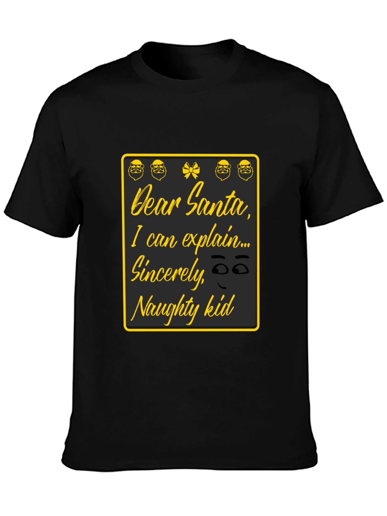 Dear Santa Naughty Kid T-Shirt - Funny Christmas Apparel