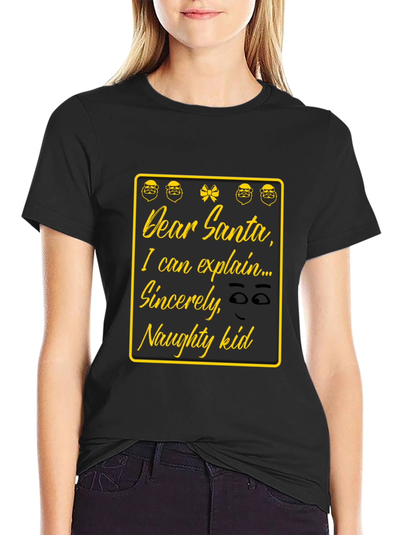 Dear Santa Naughty Kid T-Shirt - Funny Christmas Apparel