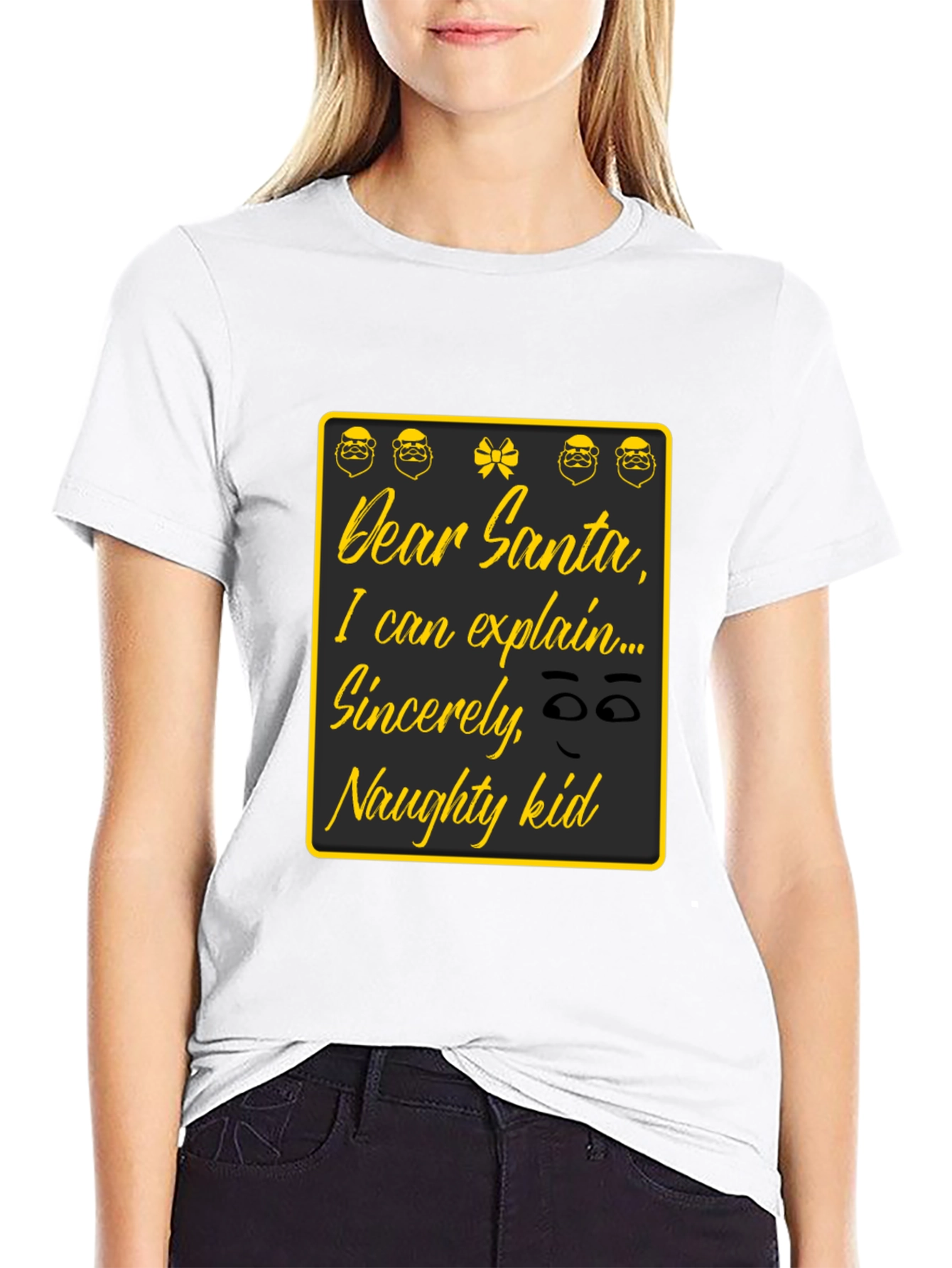 Dear Santa Naughty Kid T-Shirt - Funny Christmas Apparel