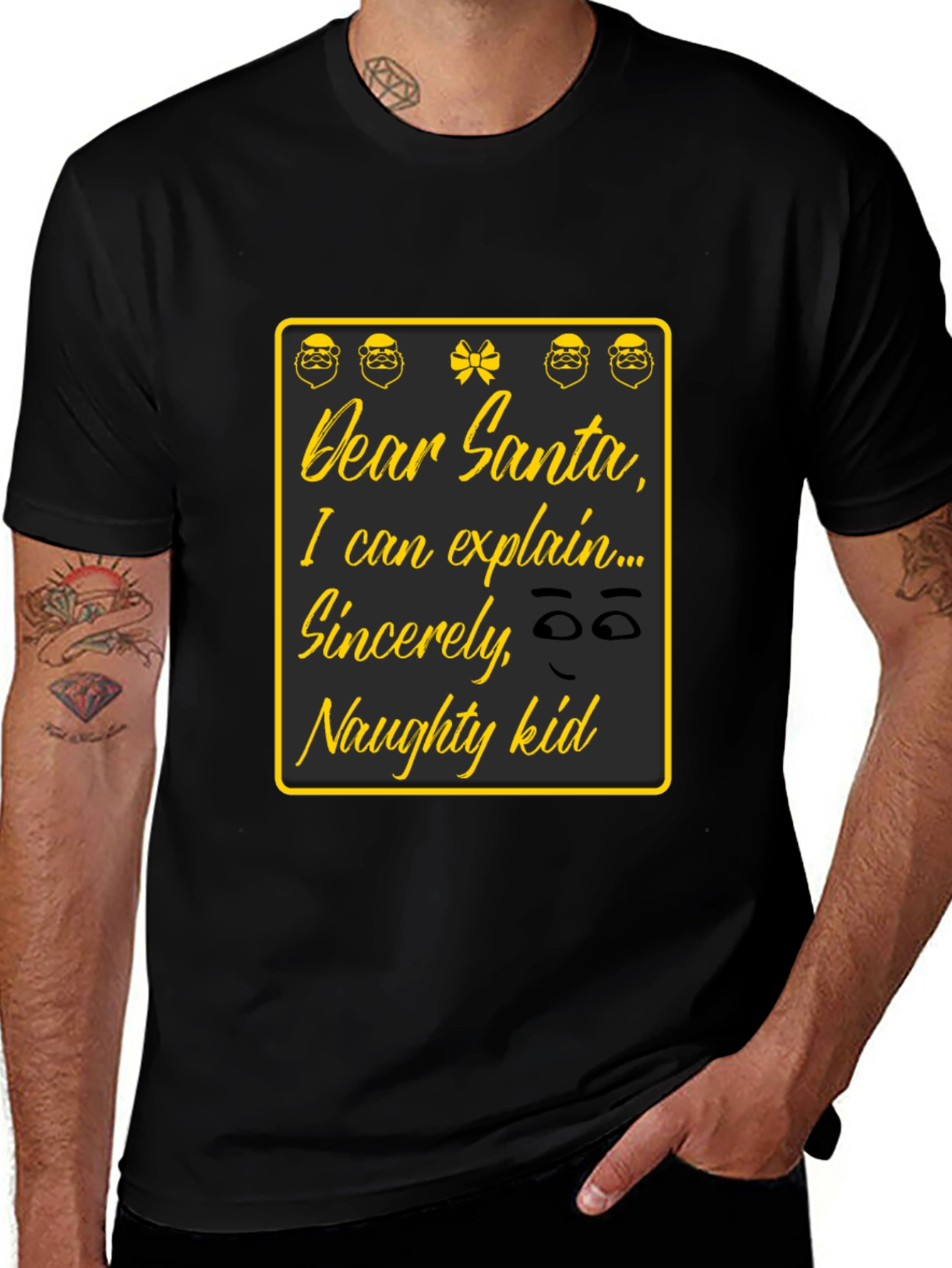 Dear Santa Naughty Kid T-Shirt - Funny Christmas Apparel