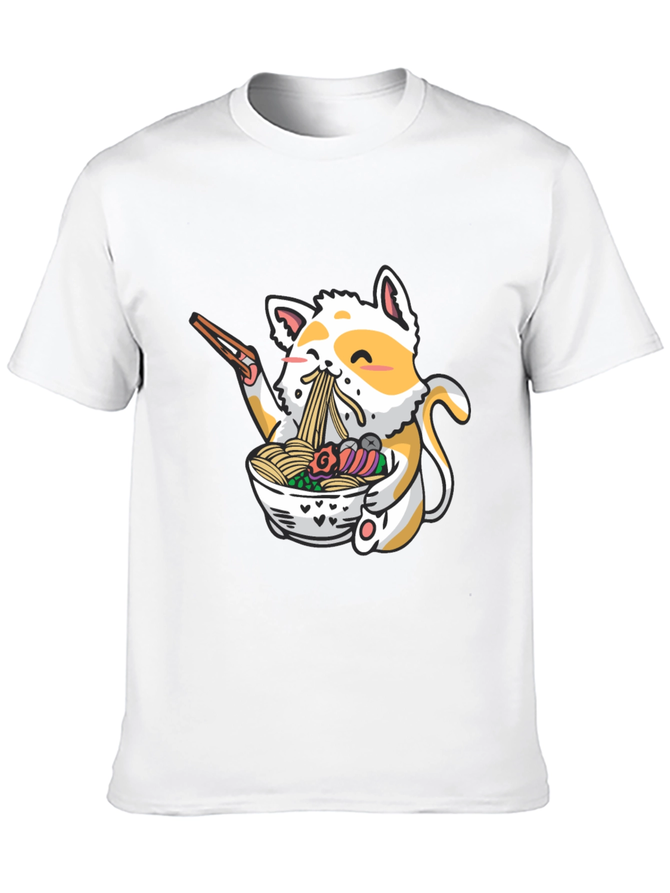 Cute Cat Ramen T-Shirt - Unique Graphic Tee