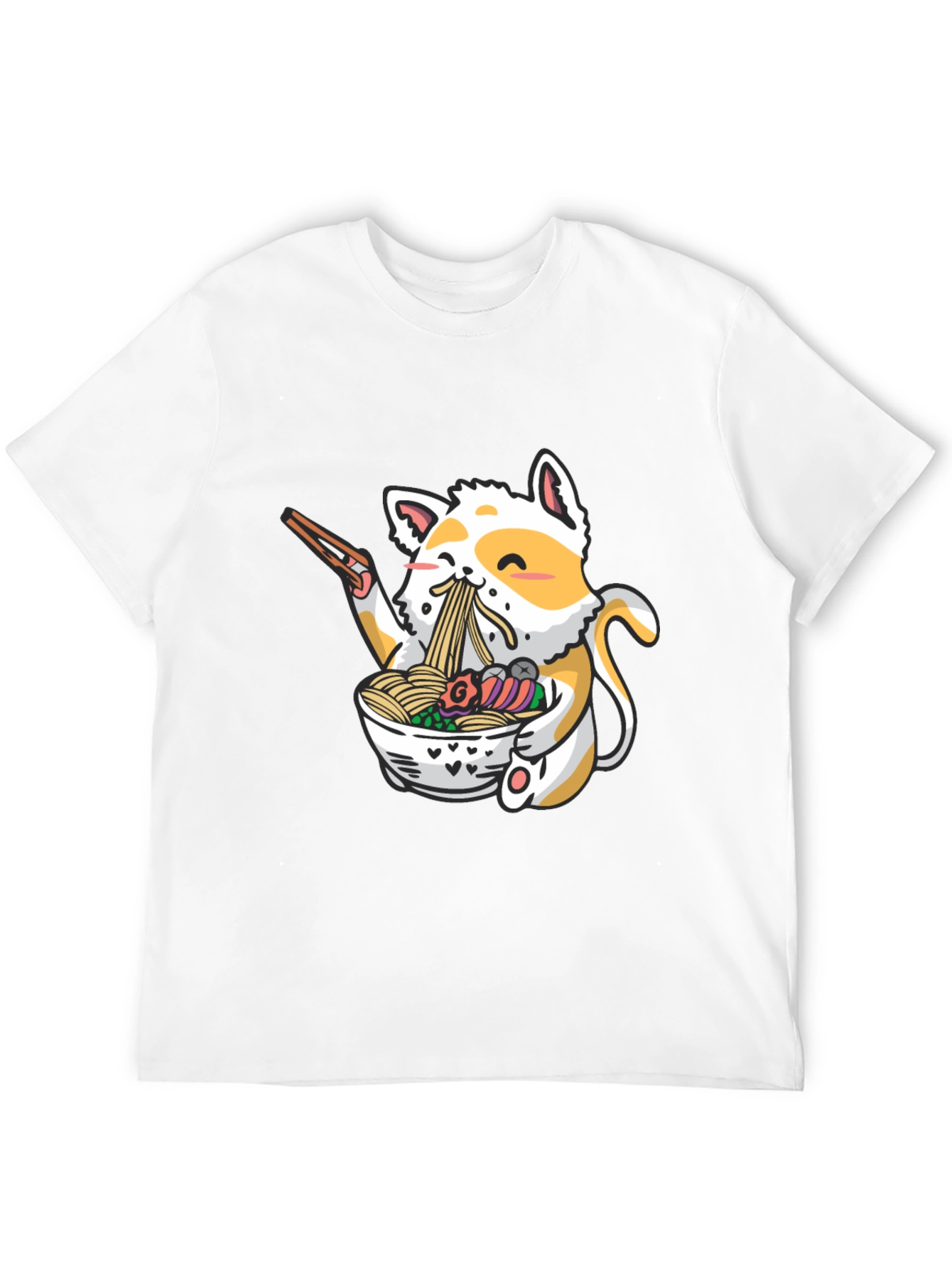 Cute Cat Ramen T-Shirt - Unique Graphic Tee