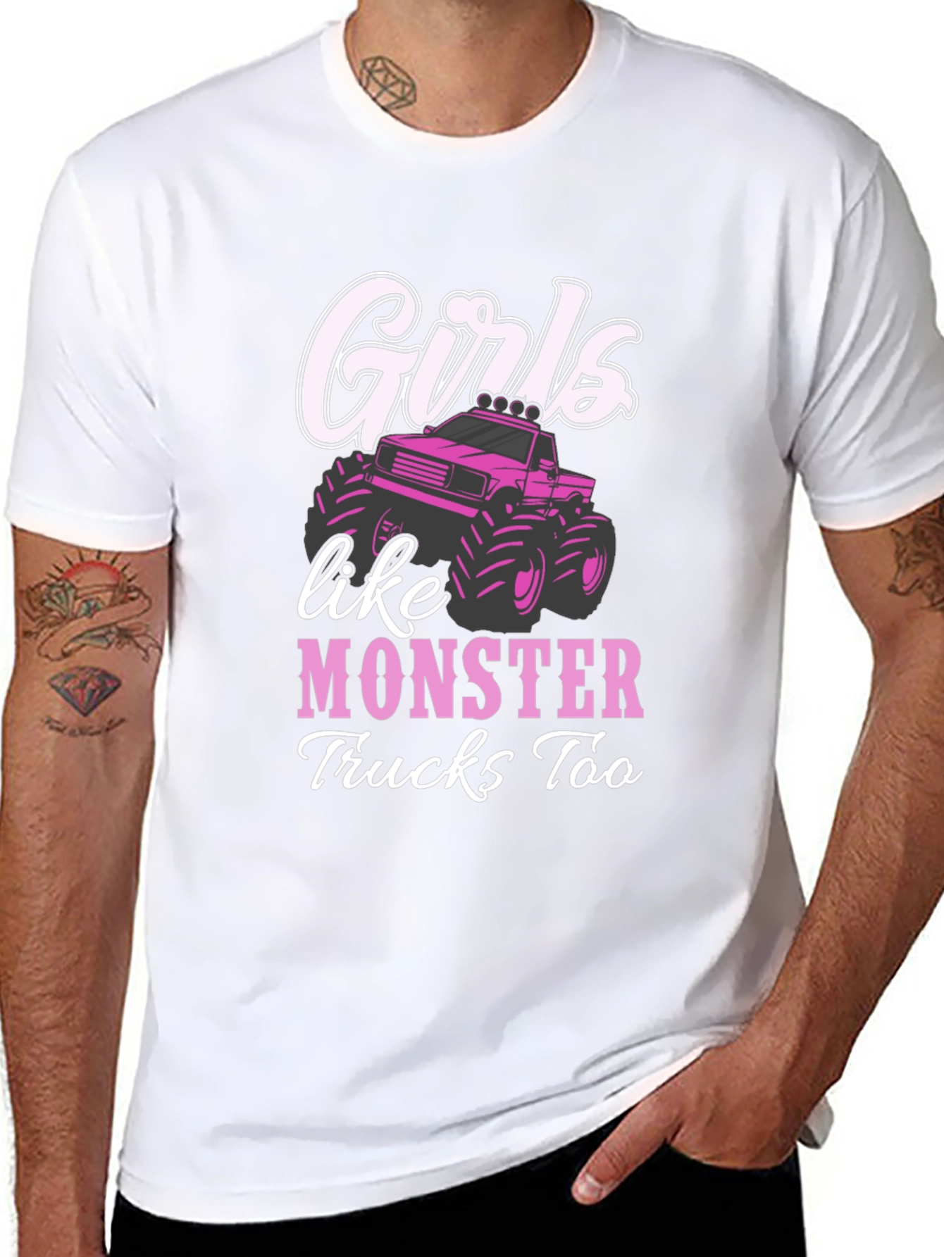 Girls Like Monster Trucks Too T-Shirt