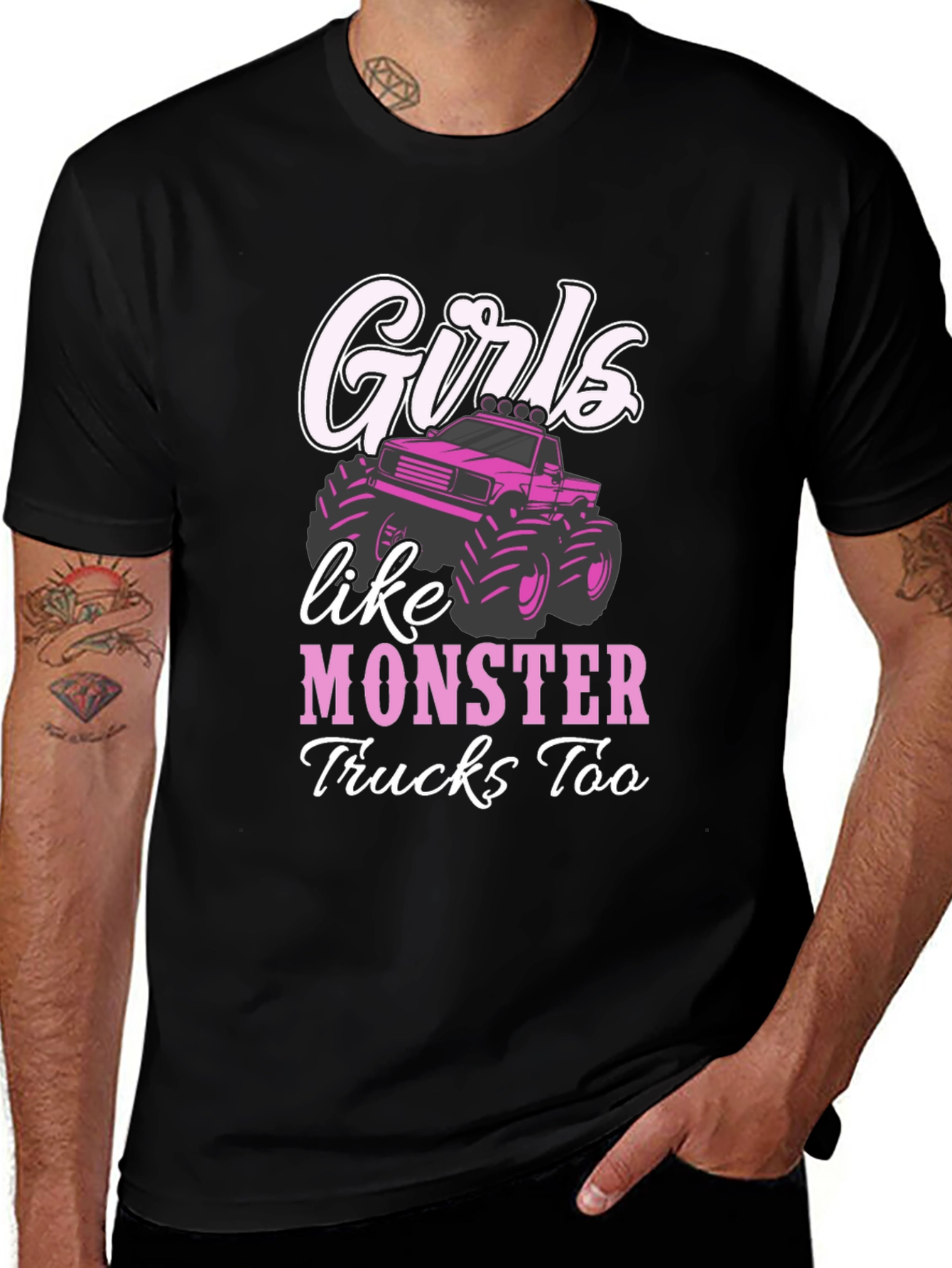 Girls Like Monster Trucks Too T-Shirt