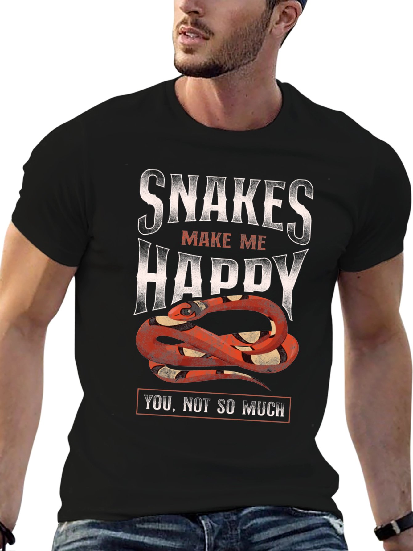 Snakes Make Me Happy Graphic T-Shirt