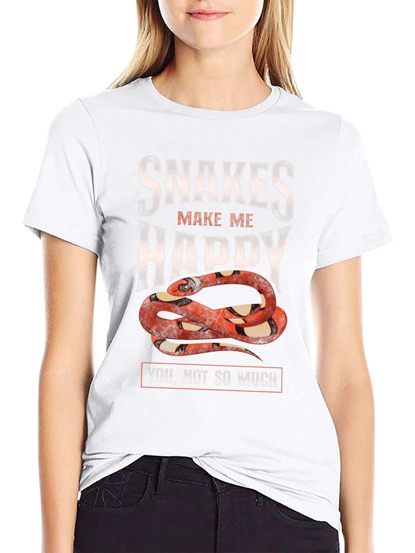 Snakes Make Me Happy Graphic T-Shirt