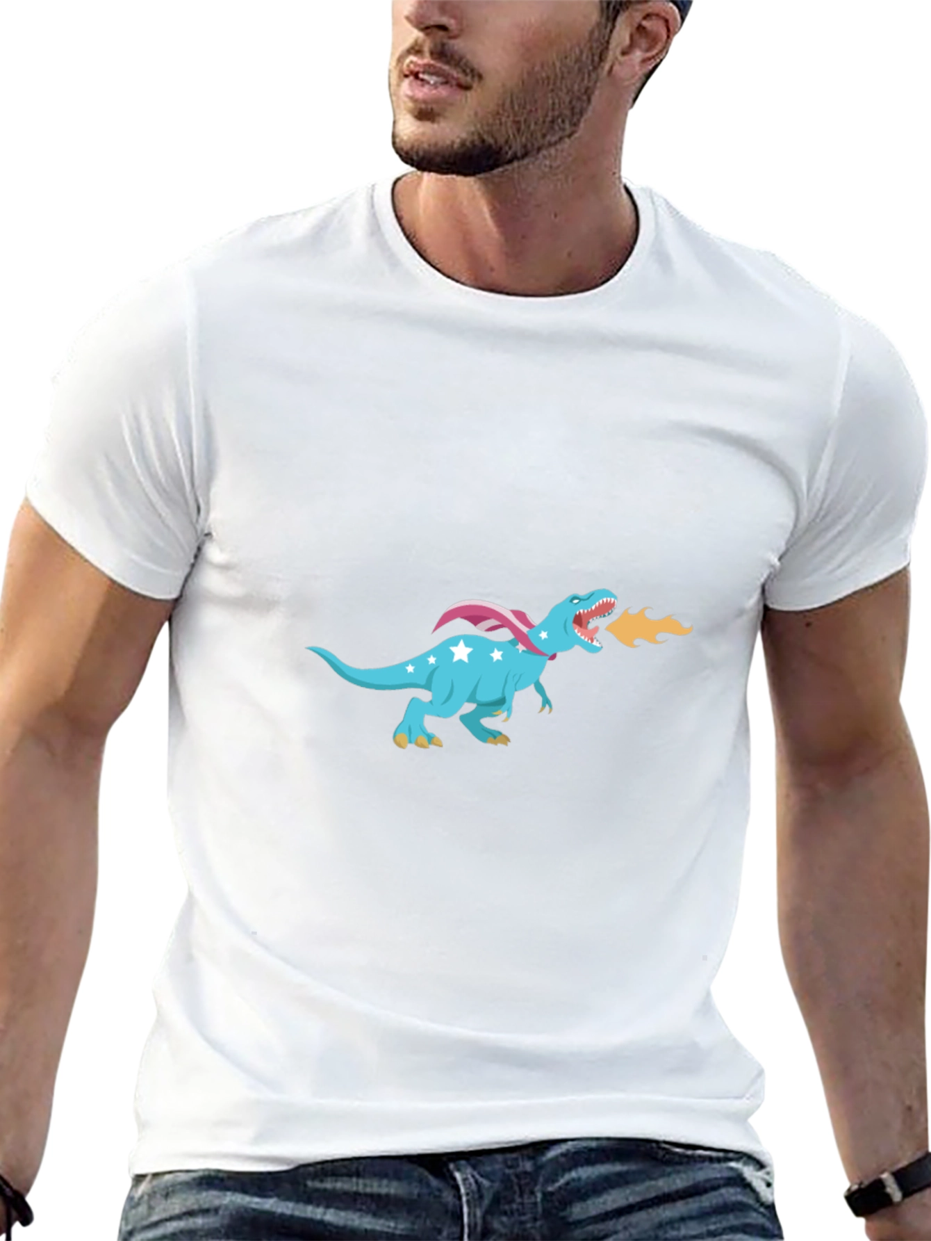 Dino Fire T-Shirt - Cool Dragon Graphic Tee