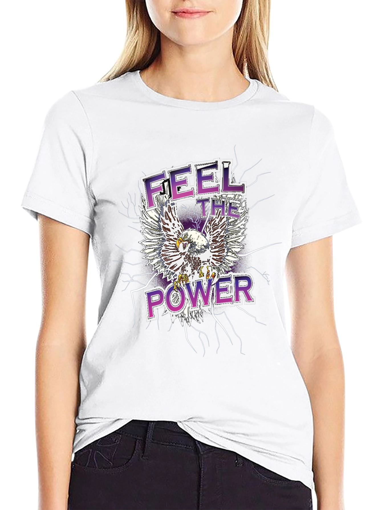 Feel the Power Eagle Graphic T-Shirt