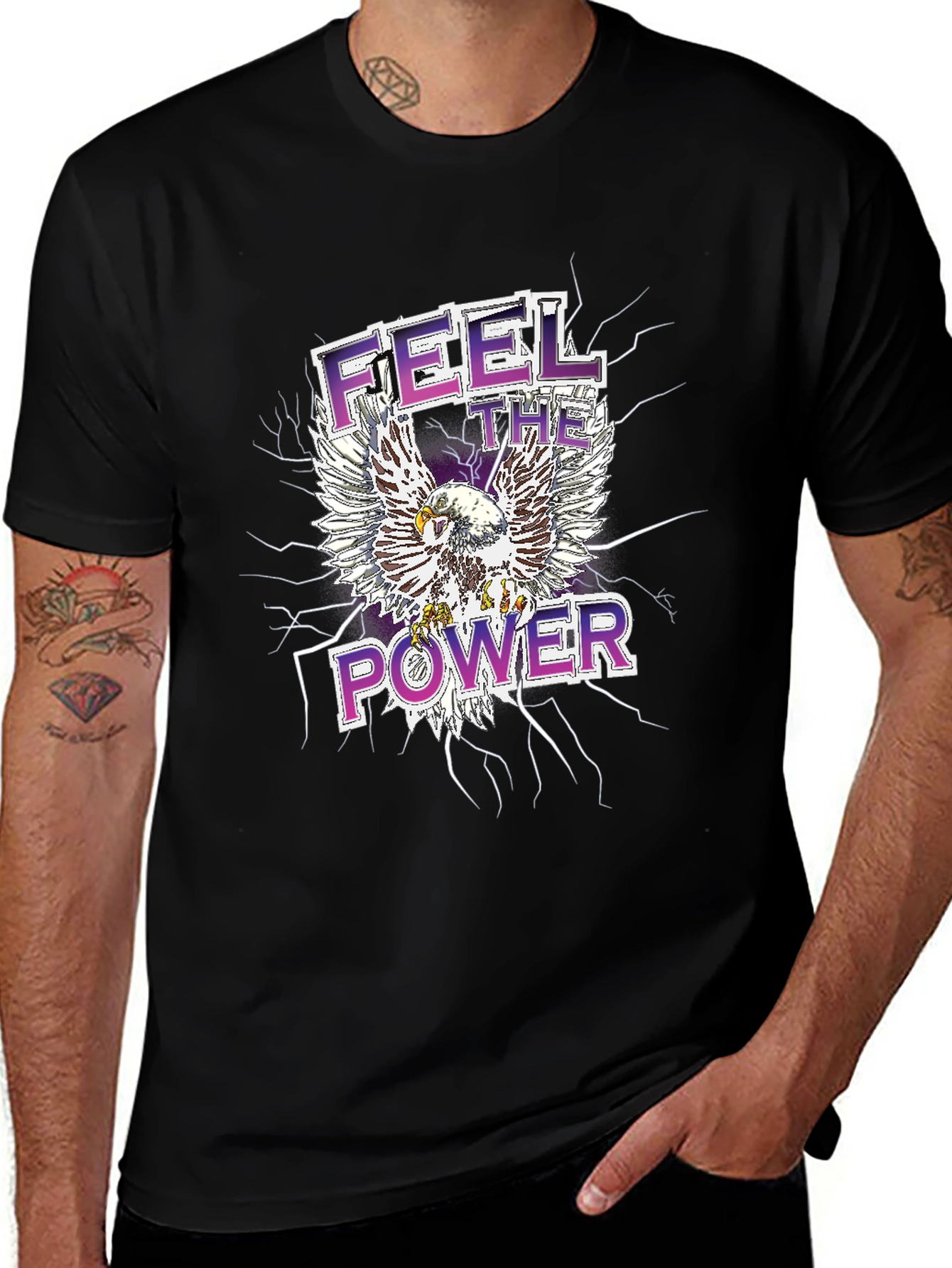 Feel the Power Eagle Graphic T-Shirt