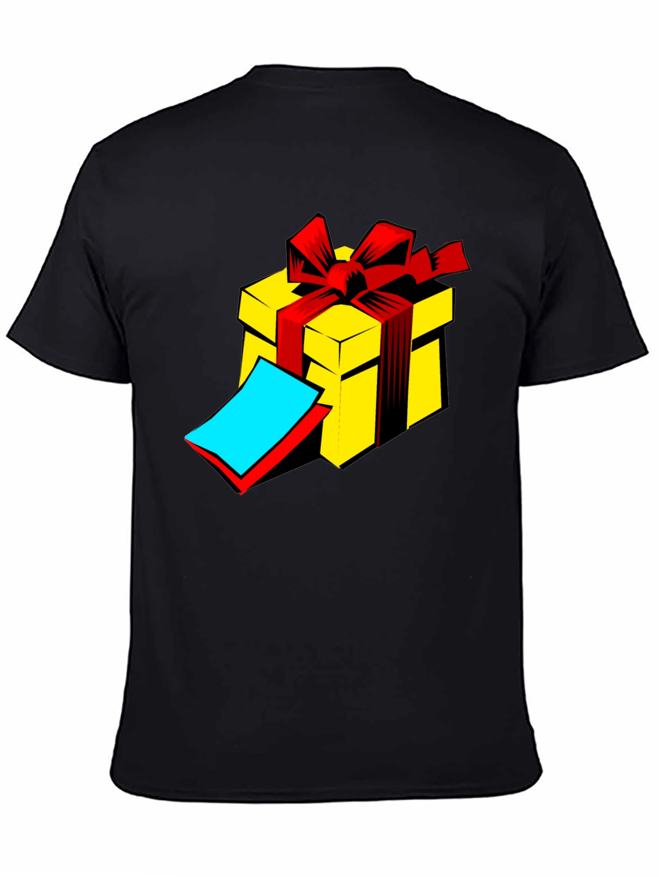 Gift Box Graphic Tee - Black Cotton T-Shirt