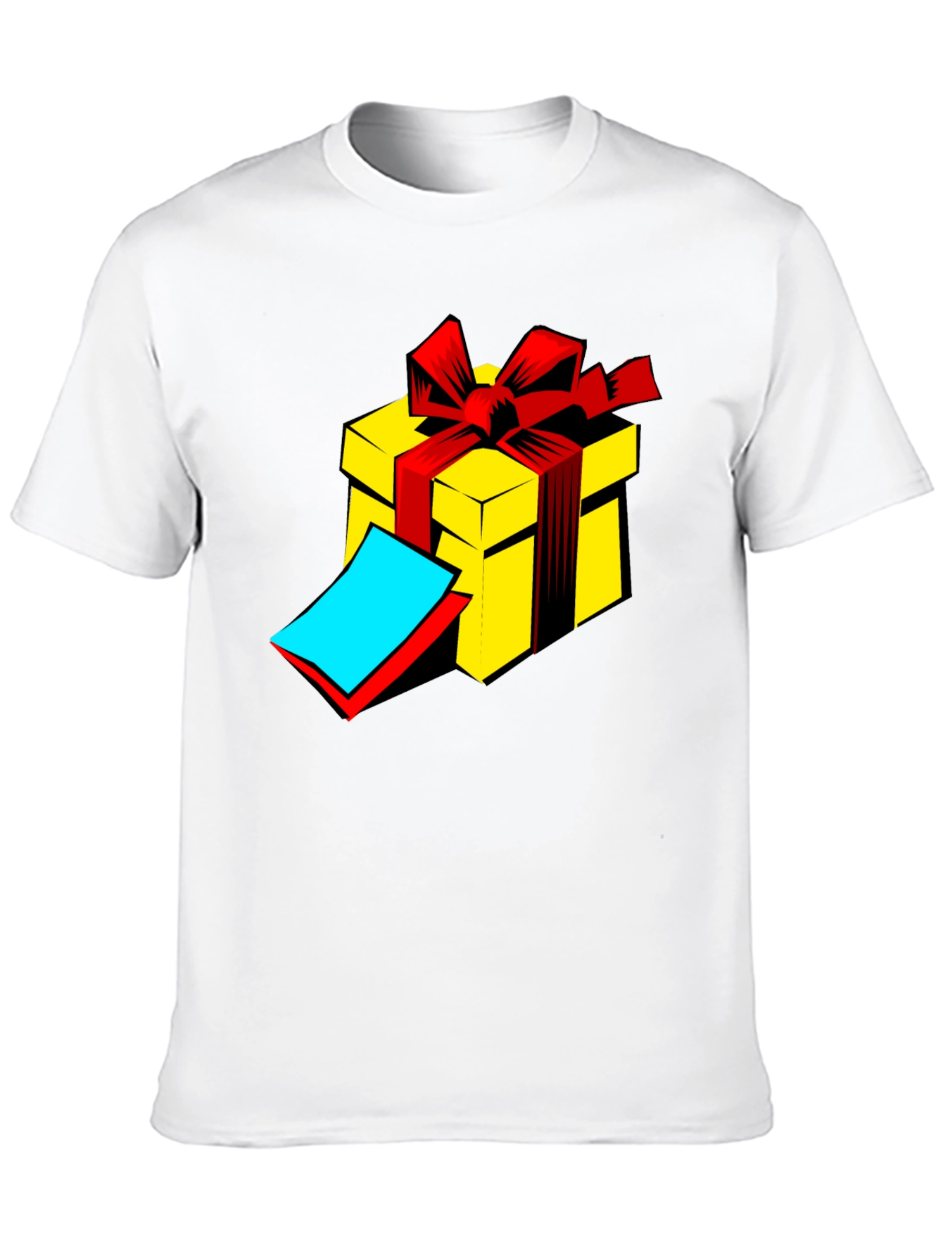 Gift Box Graphic Tee - Black Cotton T-Shirt
