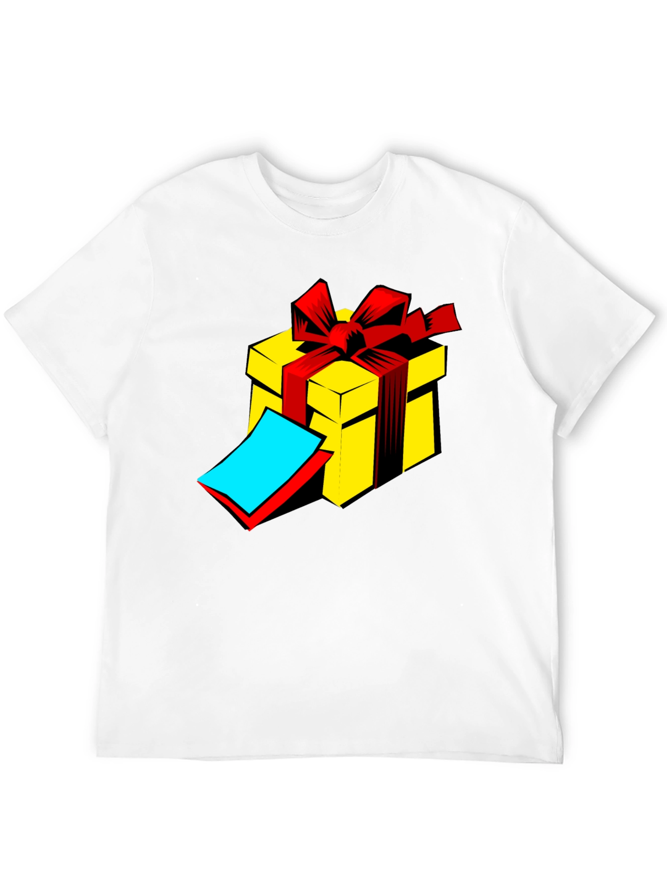 Gift Box Graphic Tee - Black Cotton T-Shirt