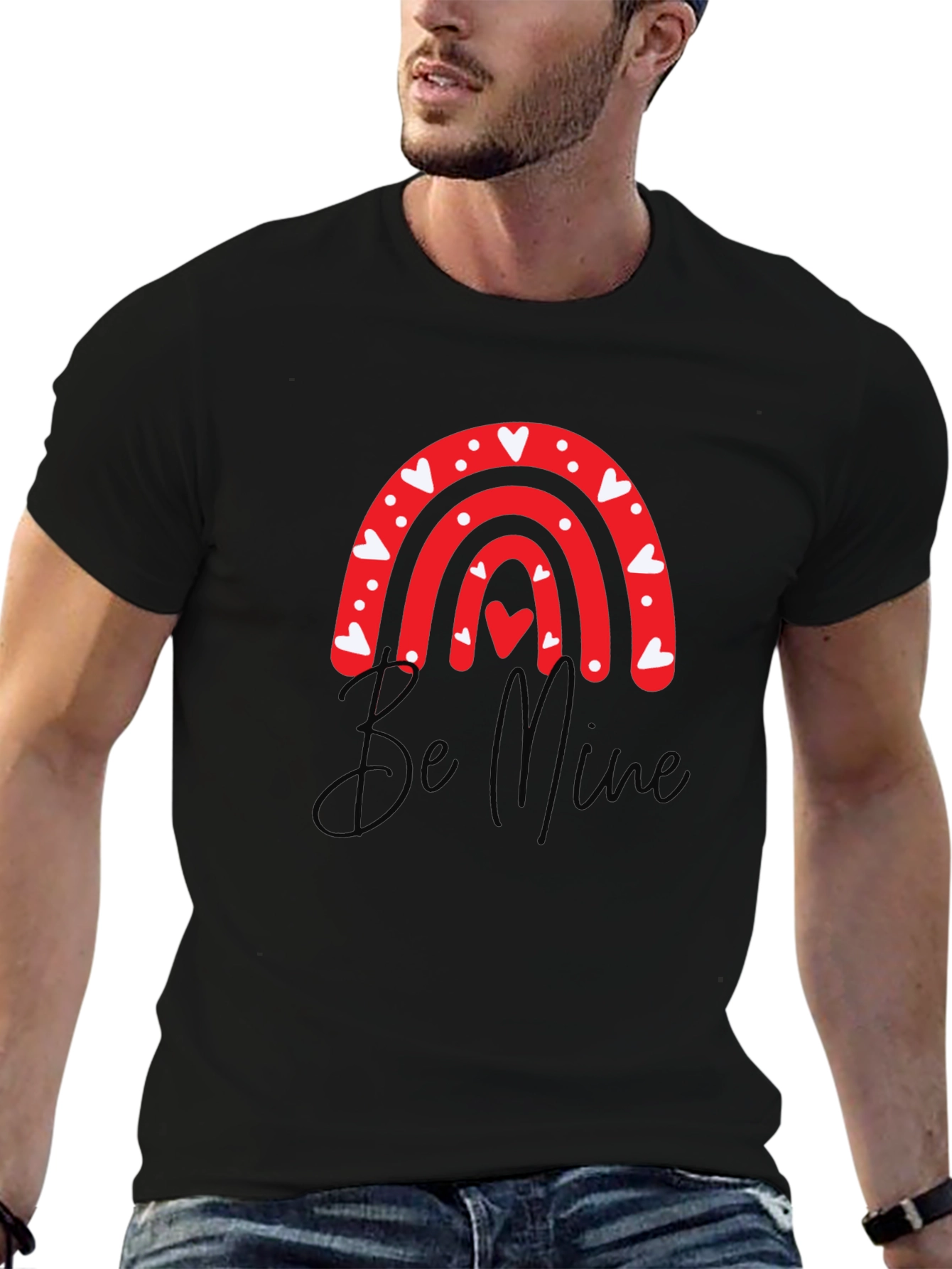 Be Mine Valentines Day Heart Rainbow T-Shirt