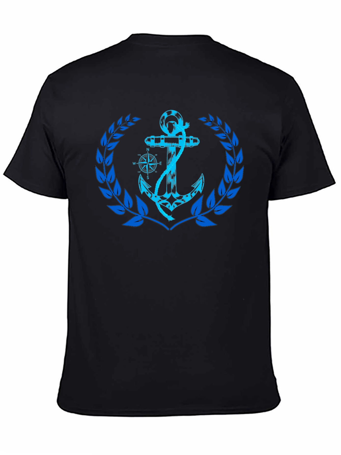 Nautical Anchor Graphic Black T-Shirt