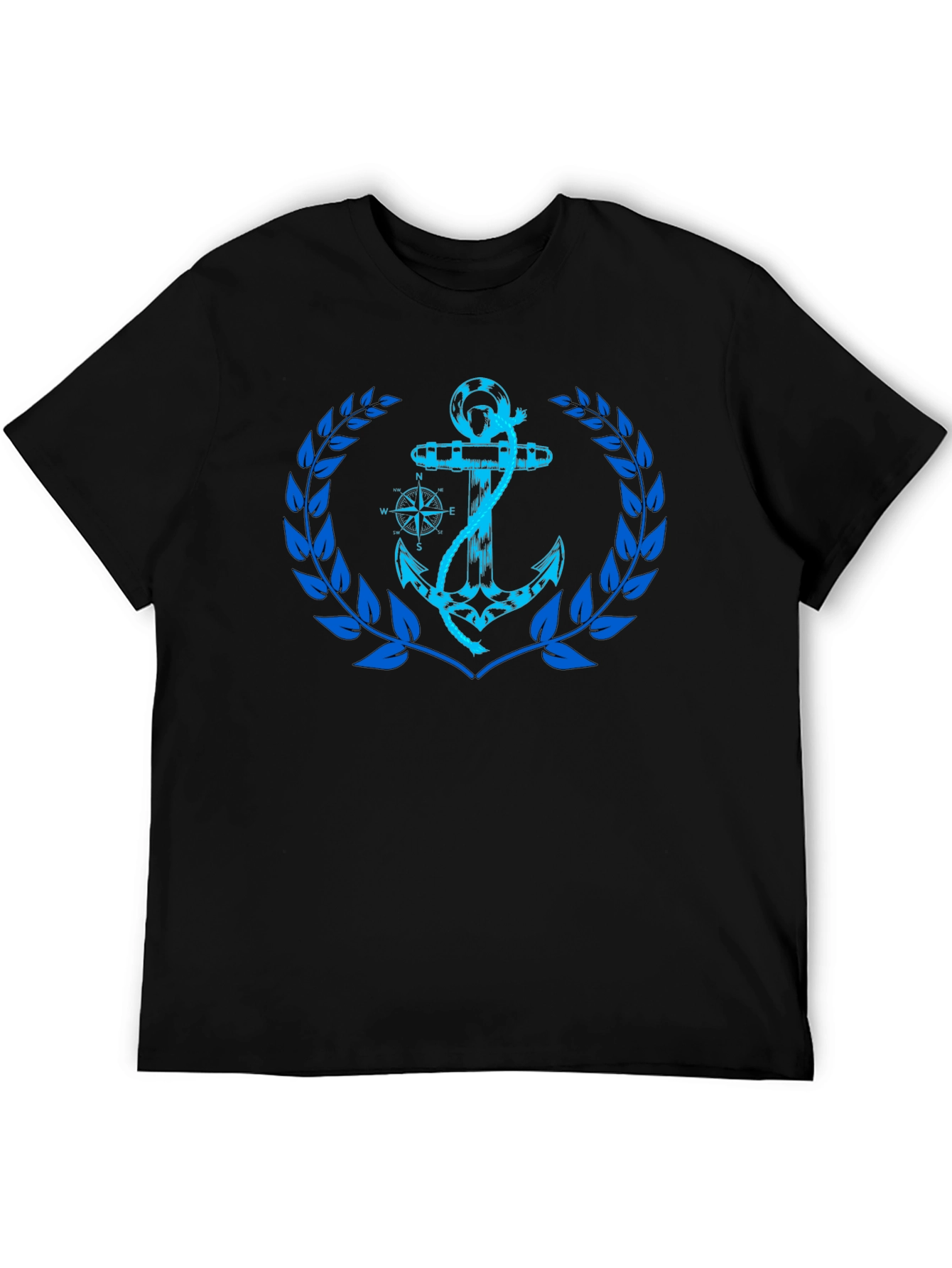 Nautical Anchor Graphic Black T-Shirt