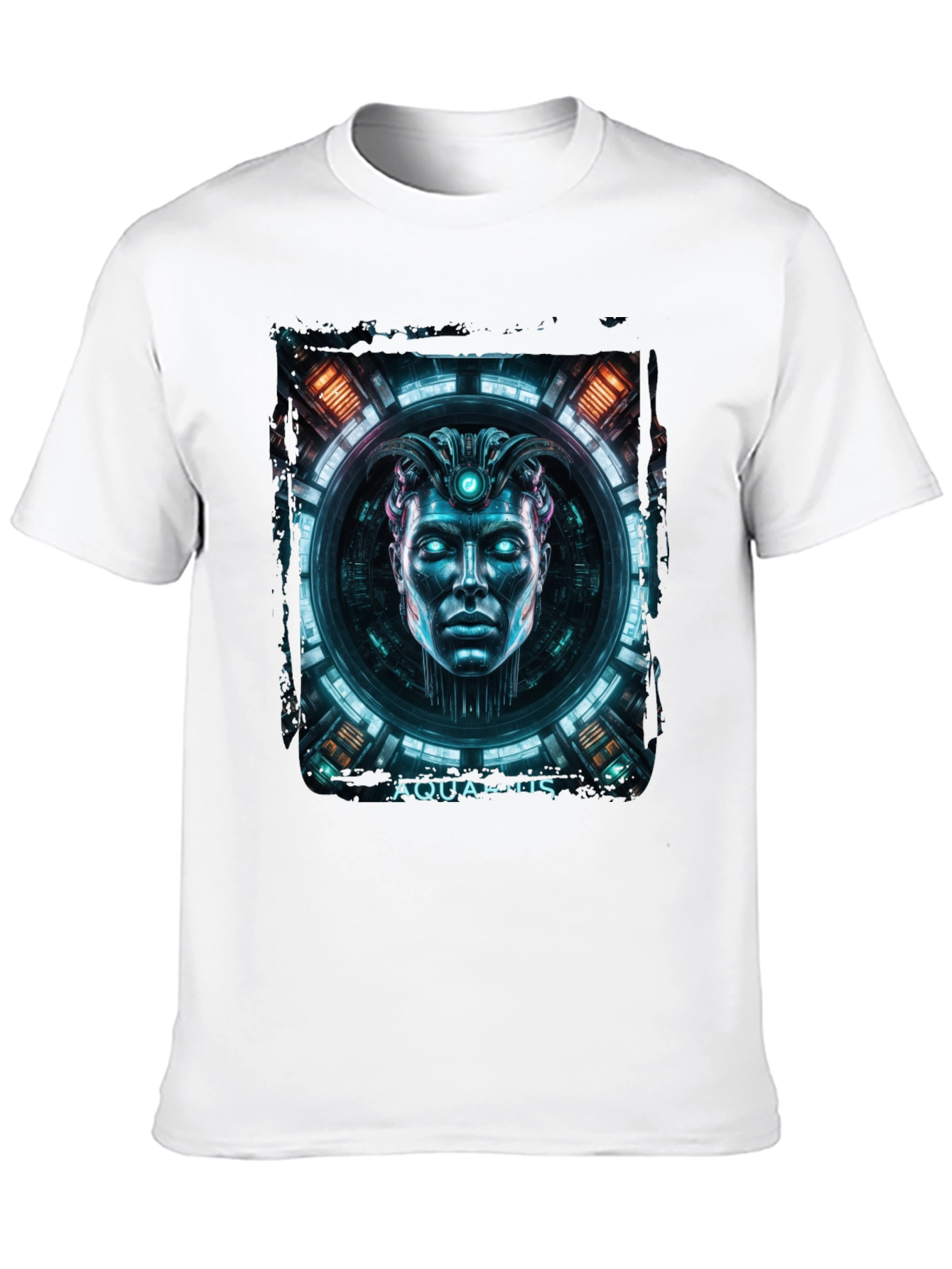 Futuristic Aquarius Graphic Tee - Black