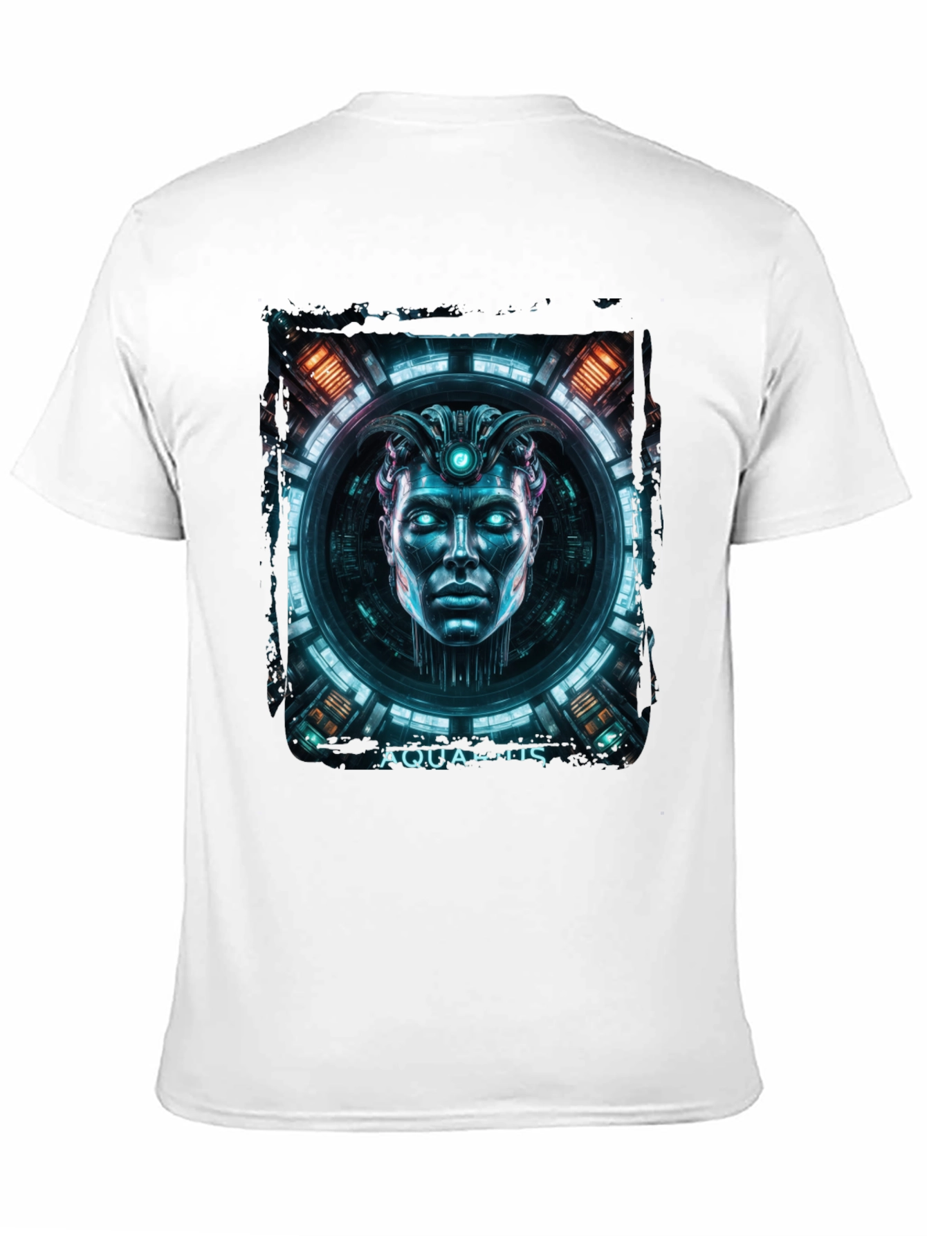 Futuristic Aquarius Graphic Tee - Black