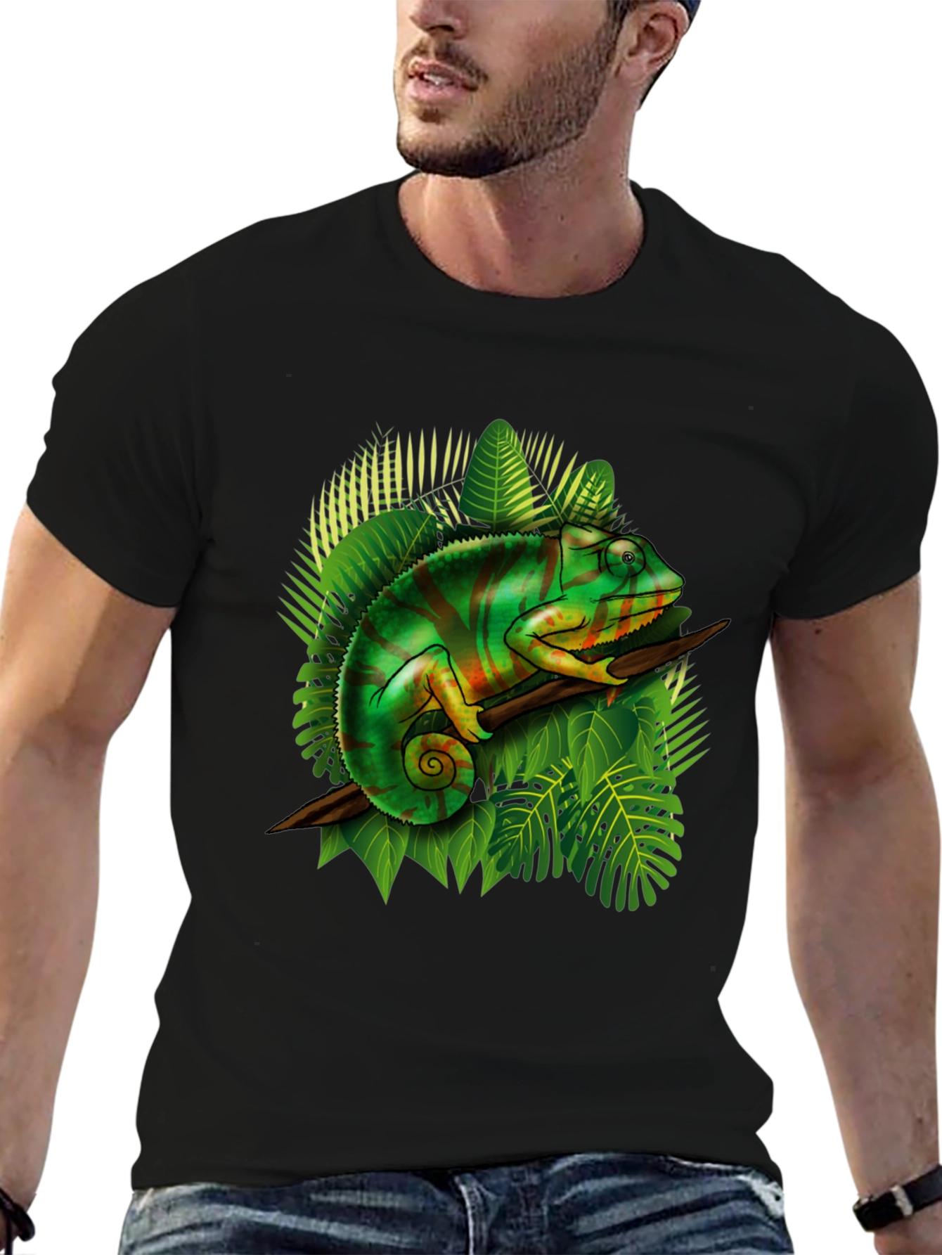 Chameleon Graphic Tee - Unique Reptile T-Shirt