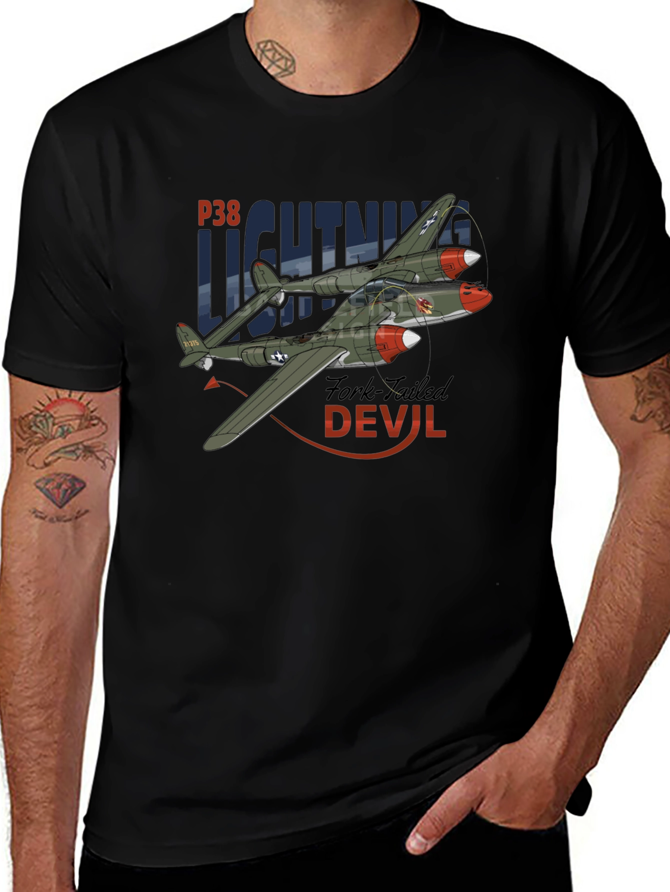 P-38 Lightning T-Shirt - Fork-Tailed Devil