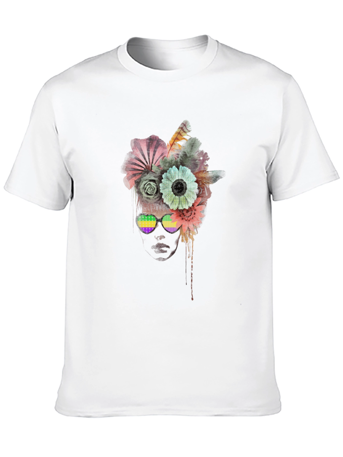Floral Sunglasses Graphic T-Shirt - Unisex