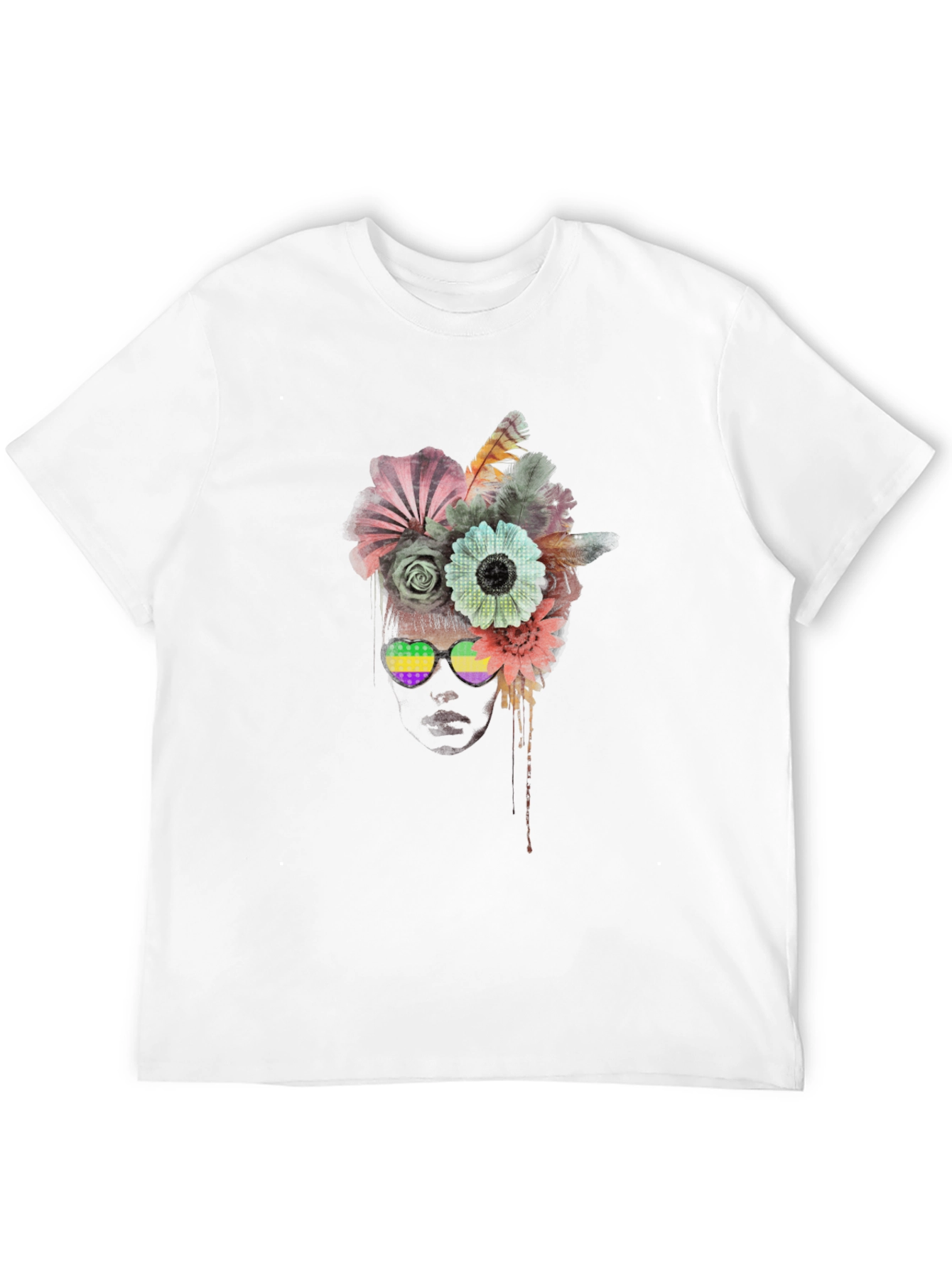 Floral Sunglasses Graphic T-Shirt - Unisex