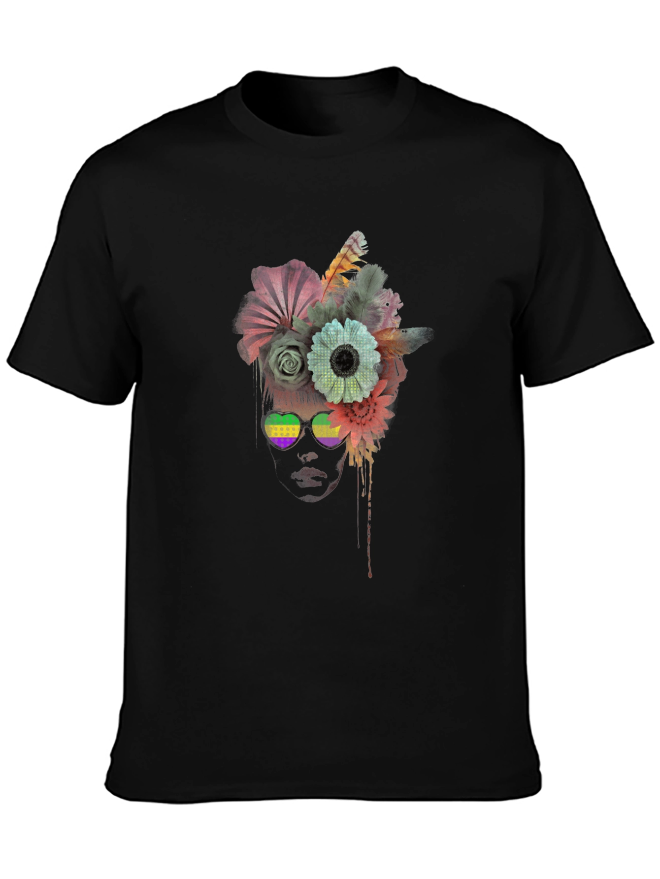 Floral Sunglasses Graphic T-Shirt - Unisex