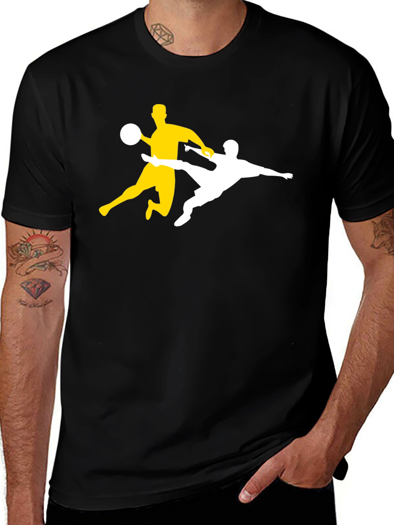 Soccer Players Black T-Shirt