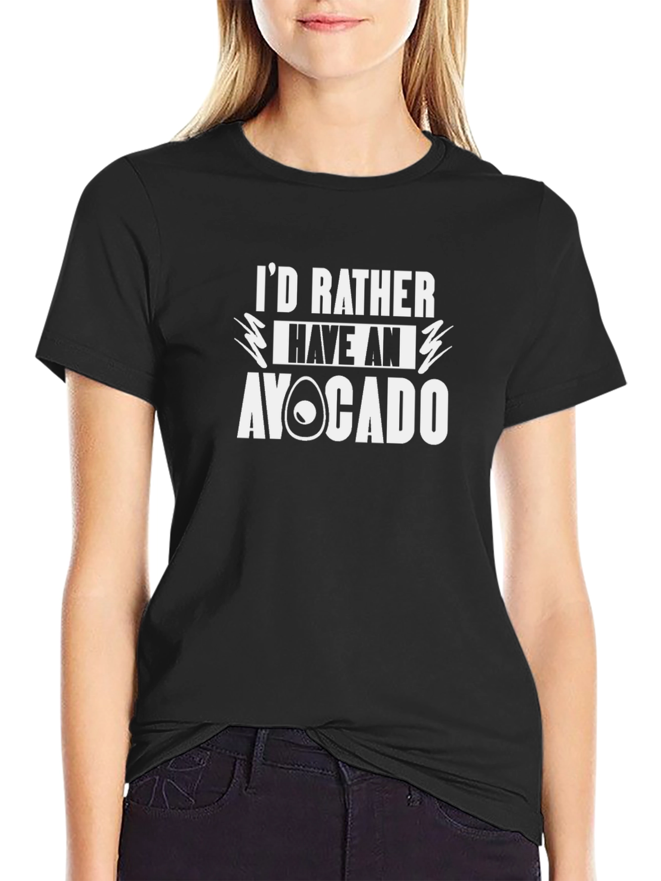 Id Rather Have an Avocado Black T-Shirt