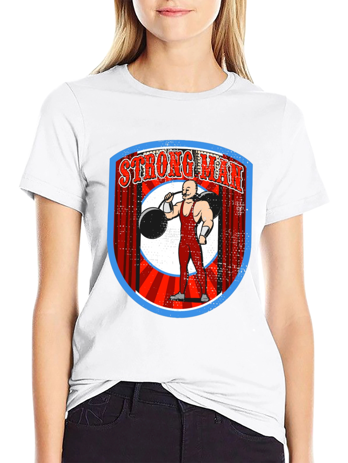 Strongman Graphic T-Shirt - Retro Weightlifting Design
